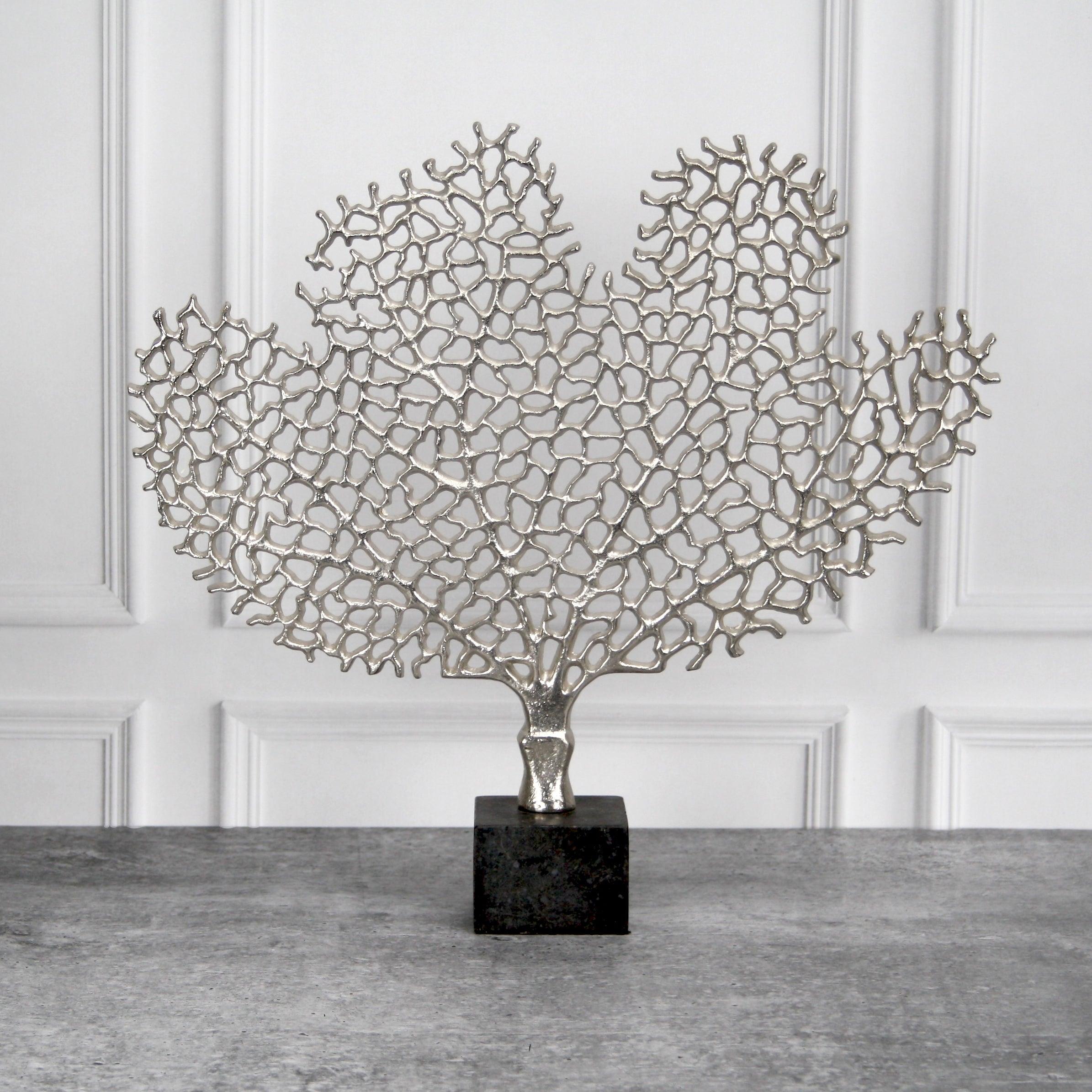 Serene Silver Tree Sculpture