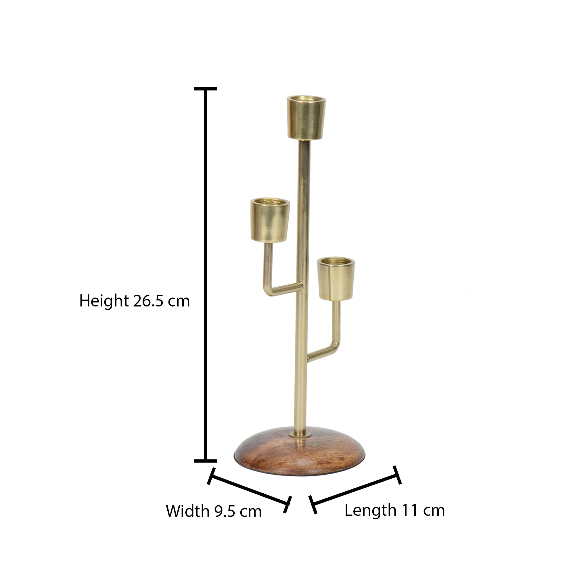 Mystique Gold Triple Candle Holder