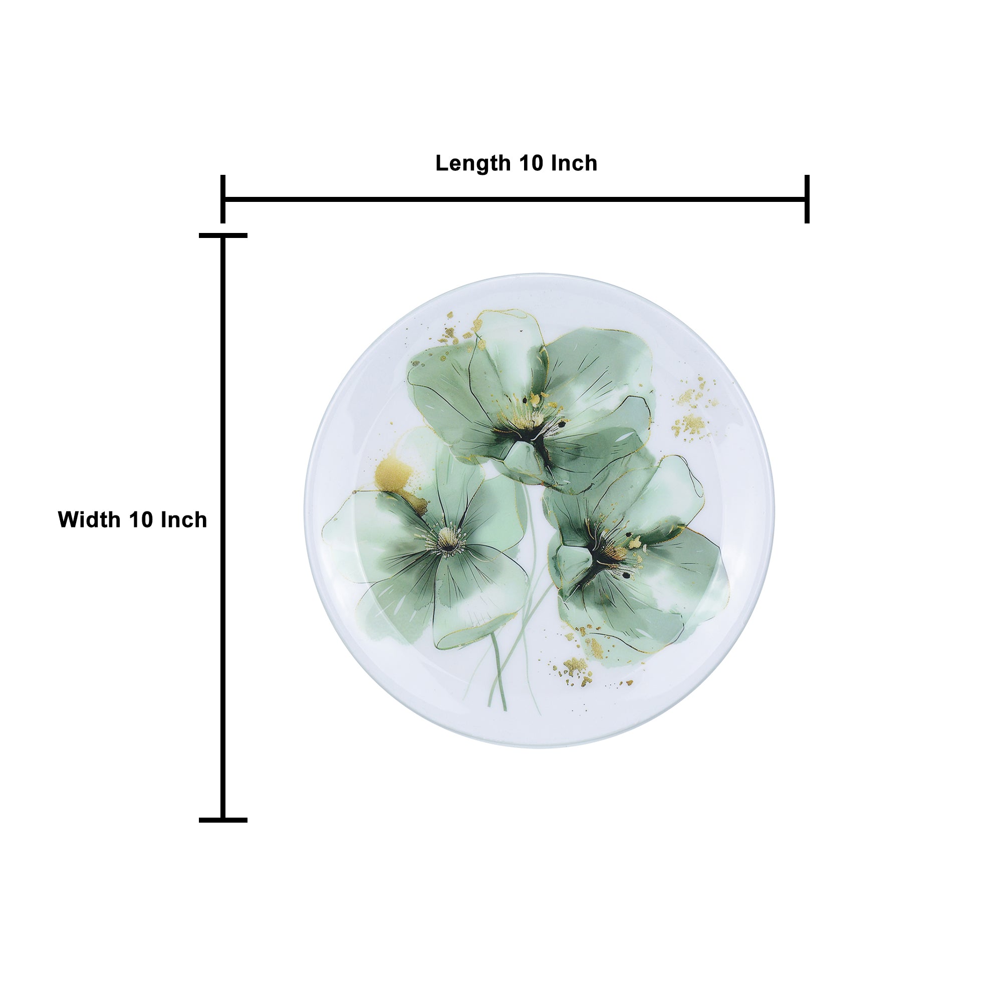 Emerald Bloom Flowers Metal Wall Décor Plate