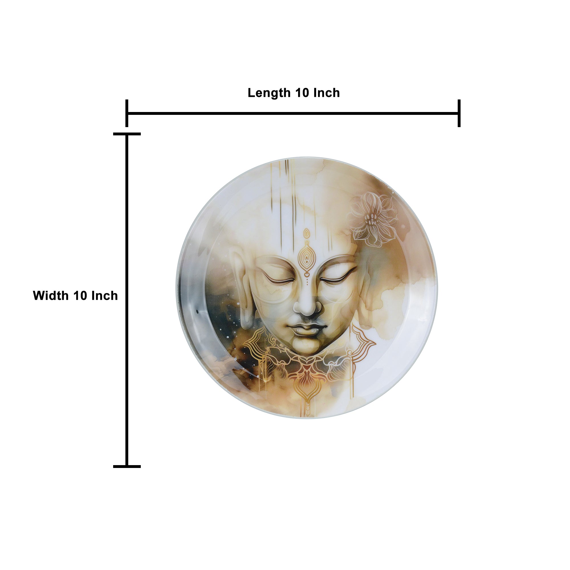 Enlightened Buddha Metal Wall Décor Plate