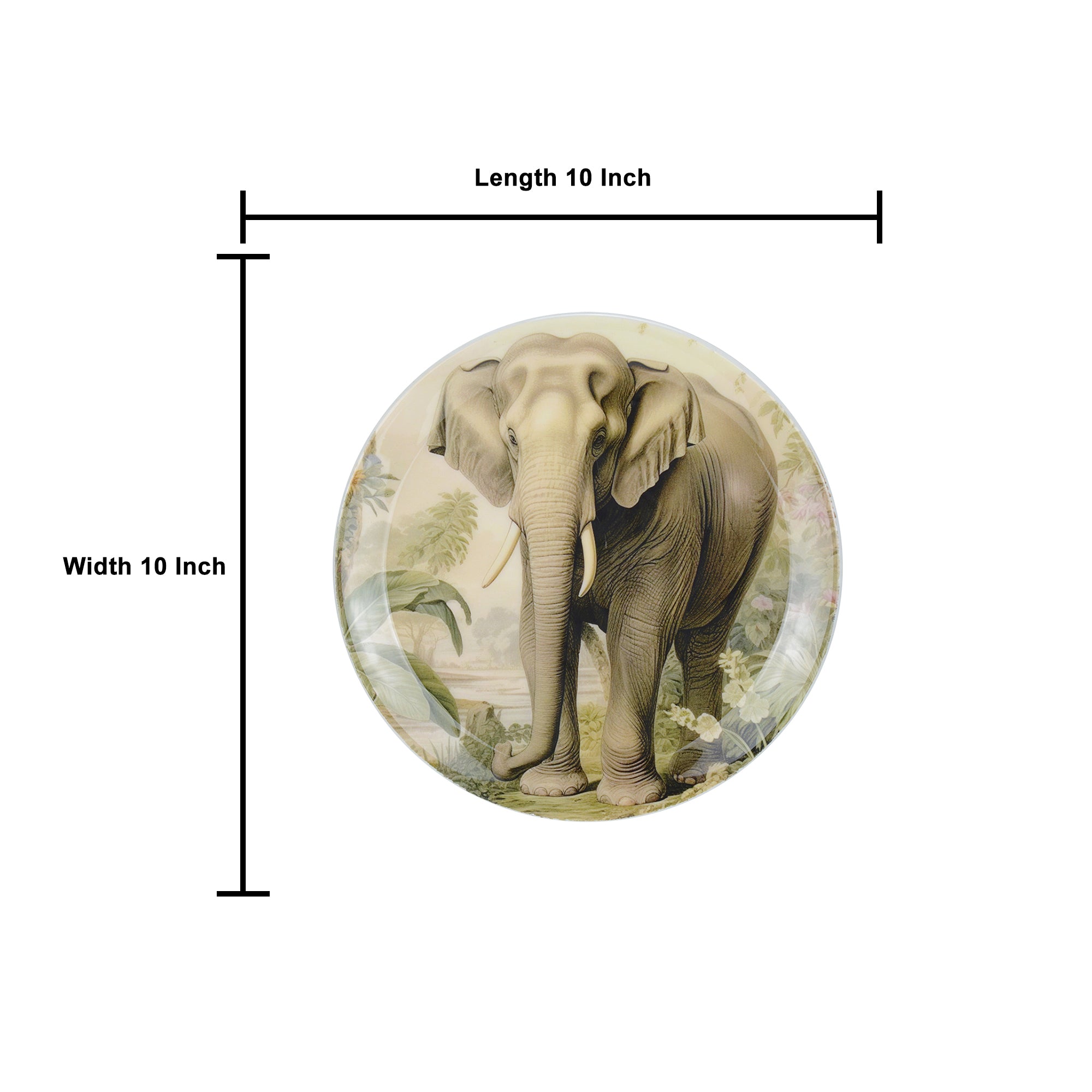 Tusker Elephant Metal Wall Décor Plate