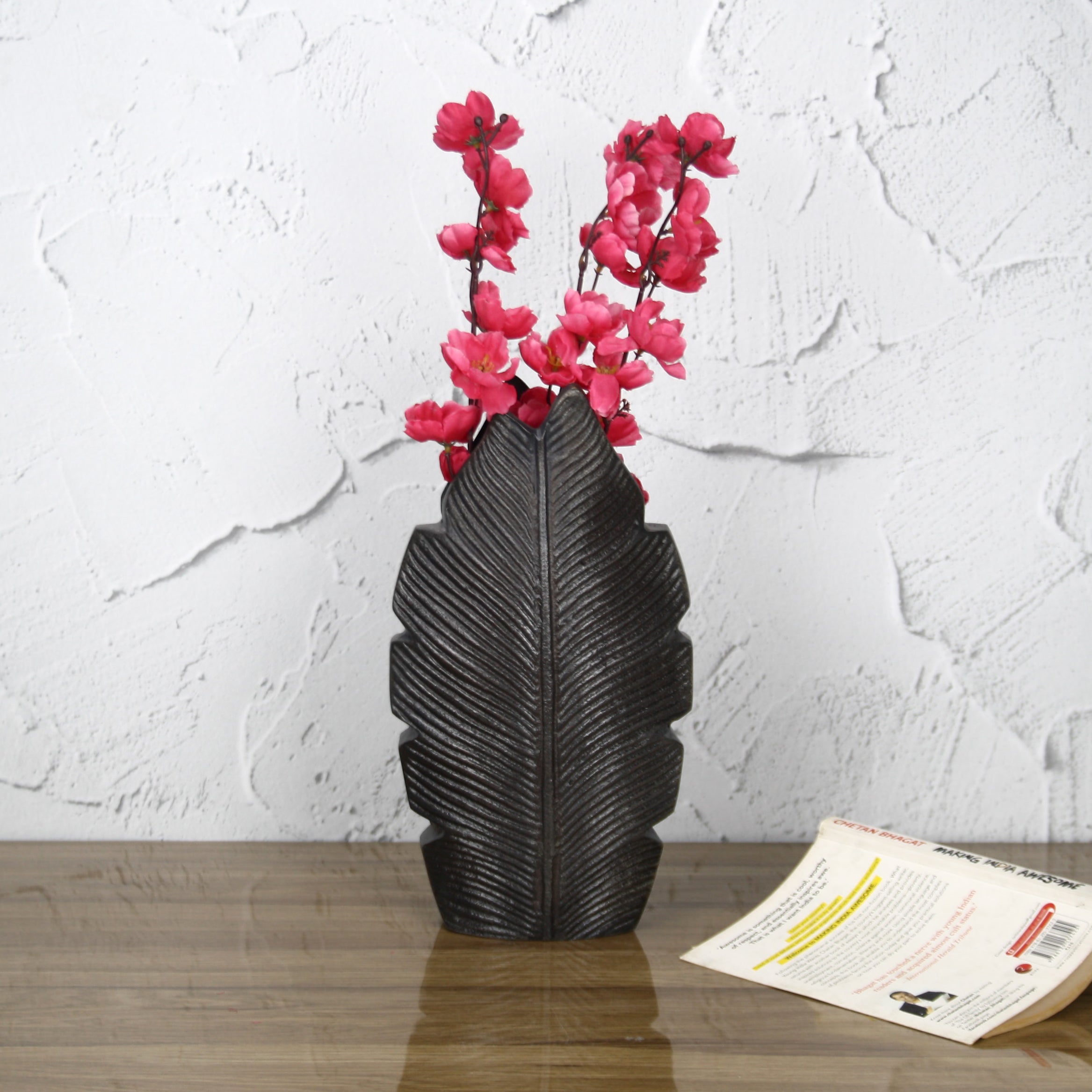 Tropic Bronze Leaf Flower Vase - Medium