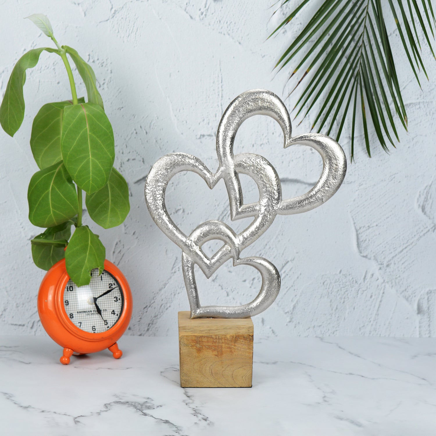 Triple Heart Silver Sculpture