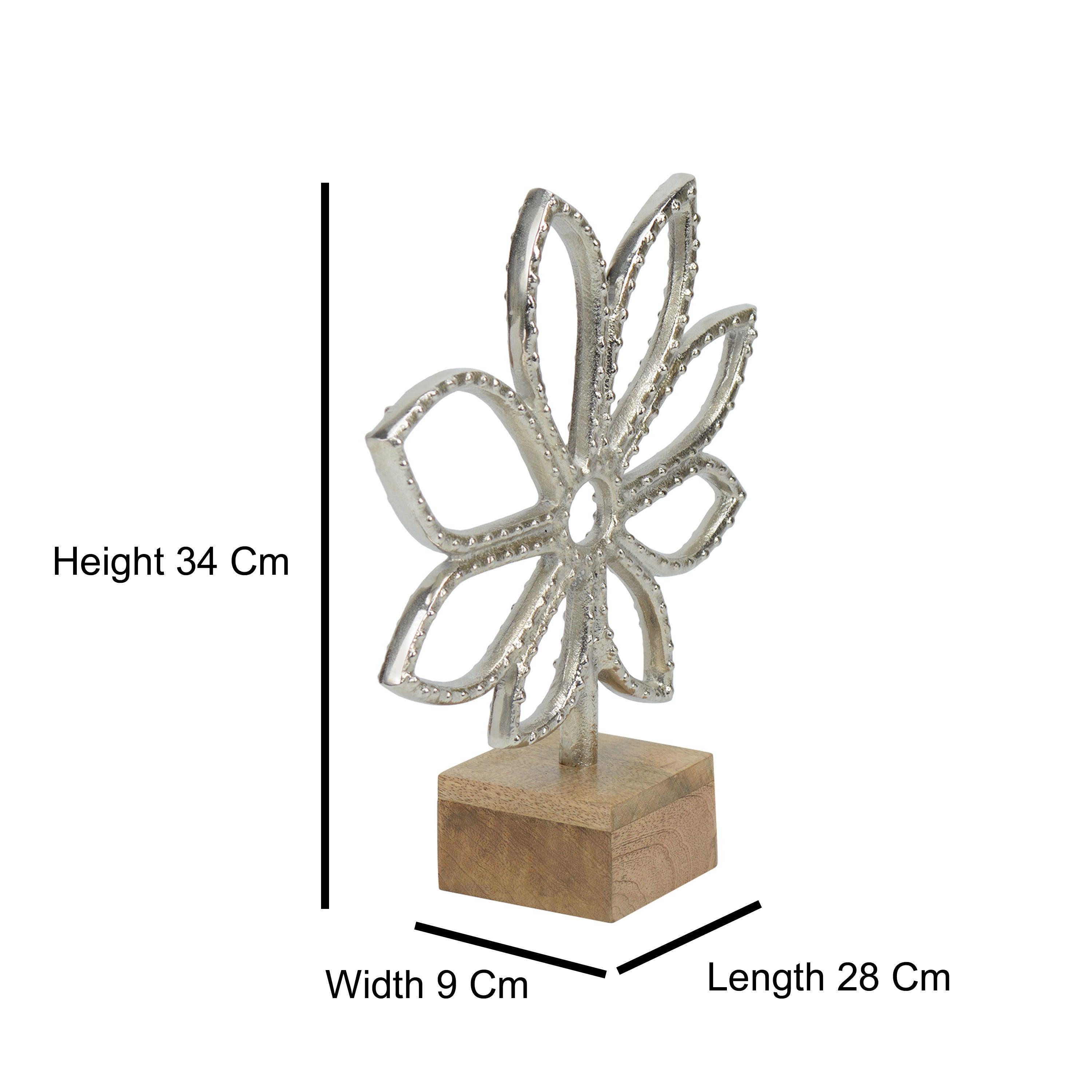 Luminous Silver Flower Decor Showpiece