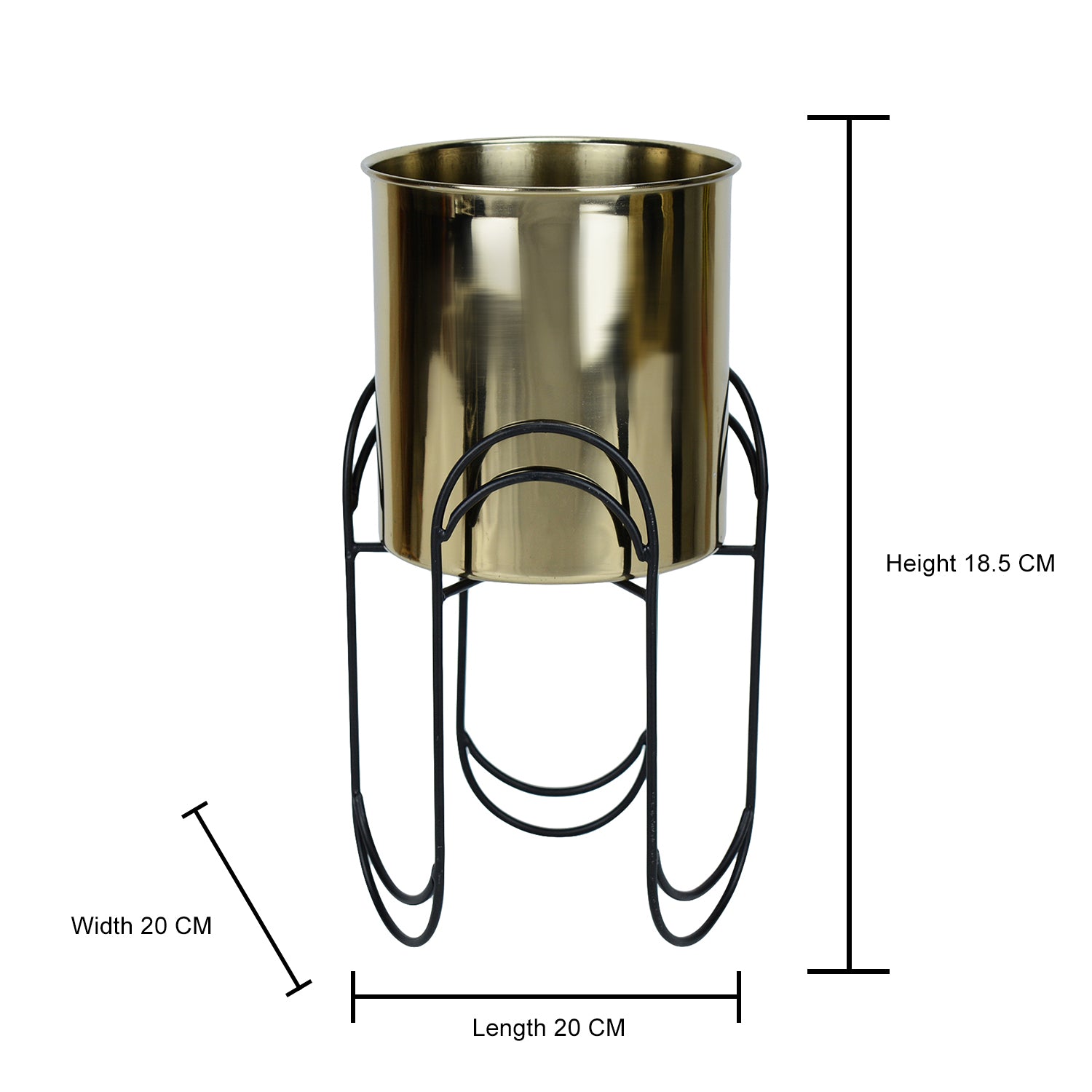 Trifecta Stainless Steel Gold Planter