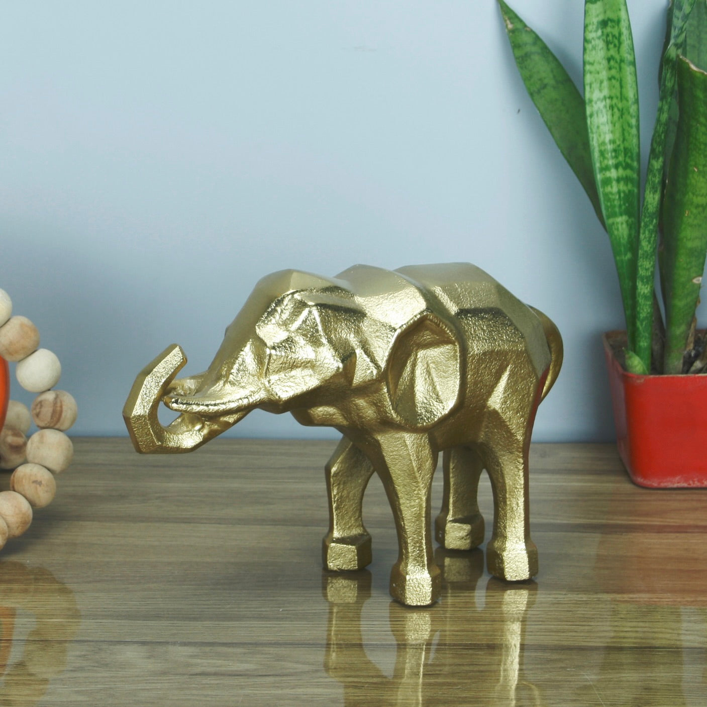 Modern Abstract Gold Elephant Figurine