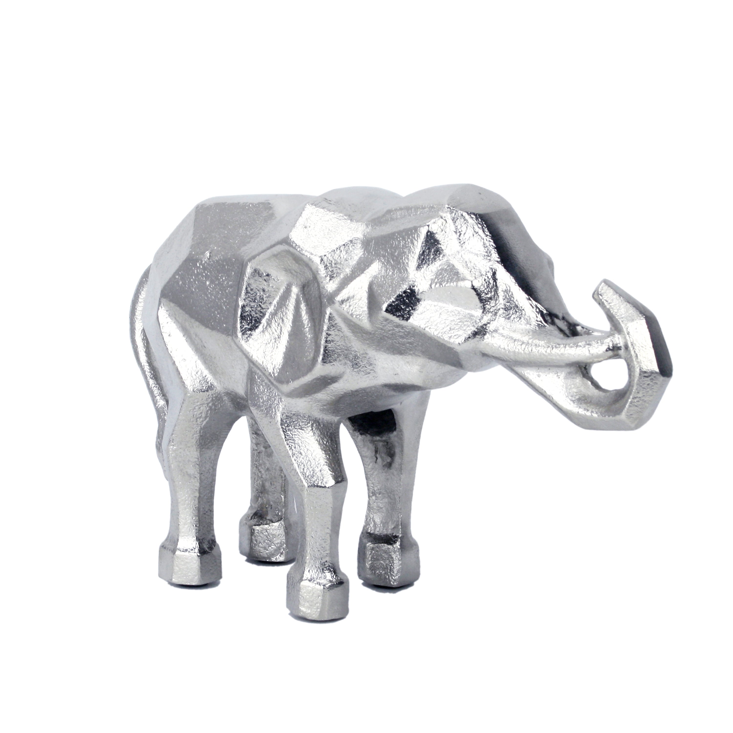 Modern Abstract Silver Elephant Figurine