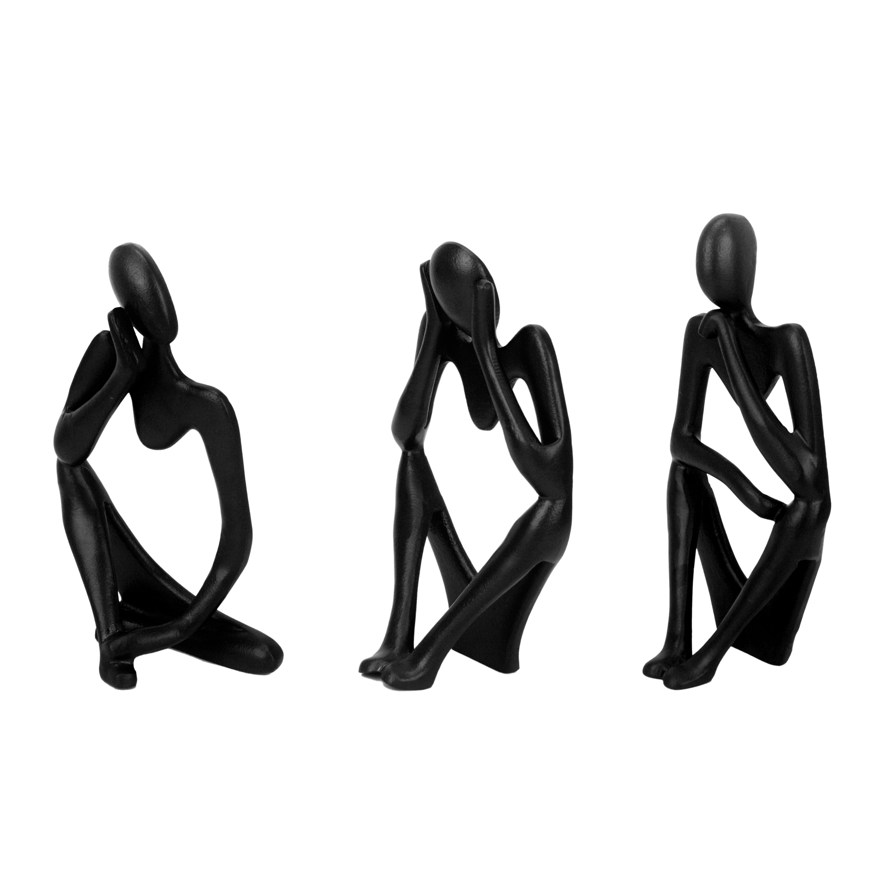 Black Hollow Man Sculpture Set