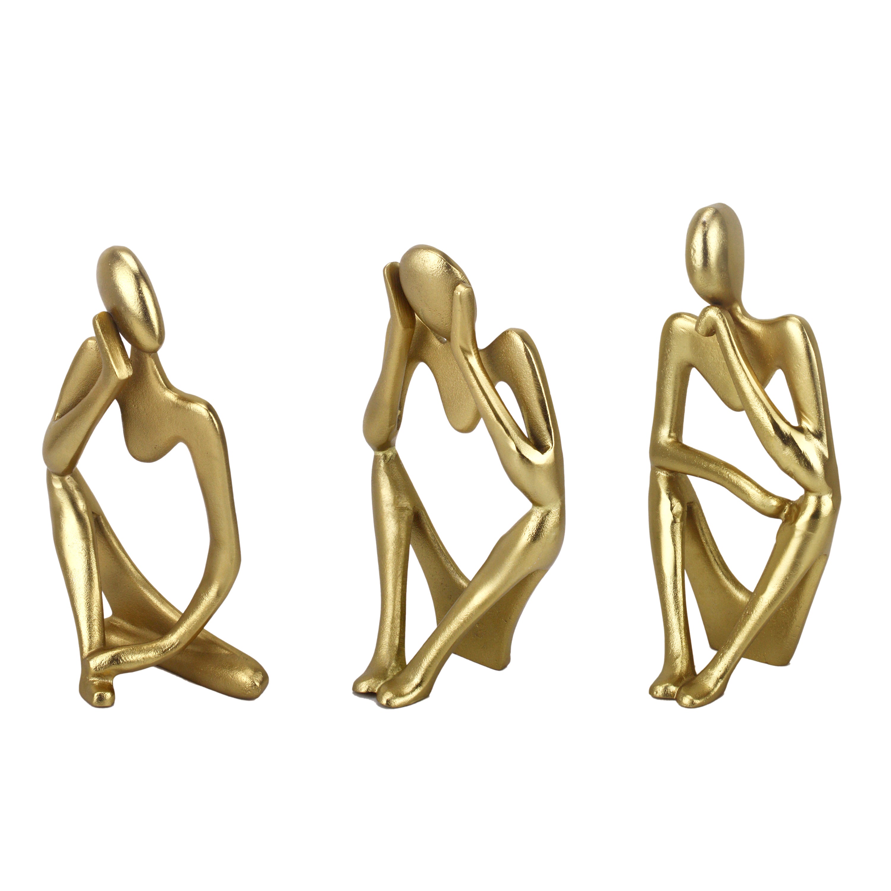 Gold Hollow Man Sculpture Set