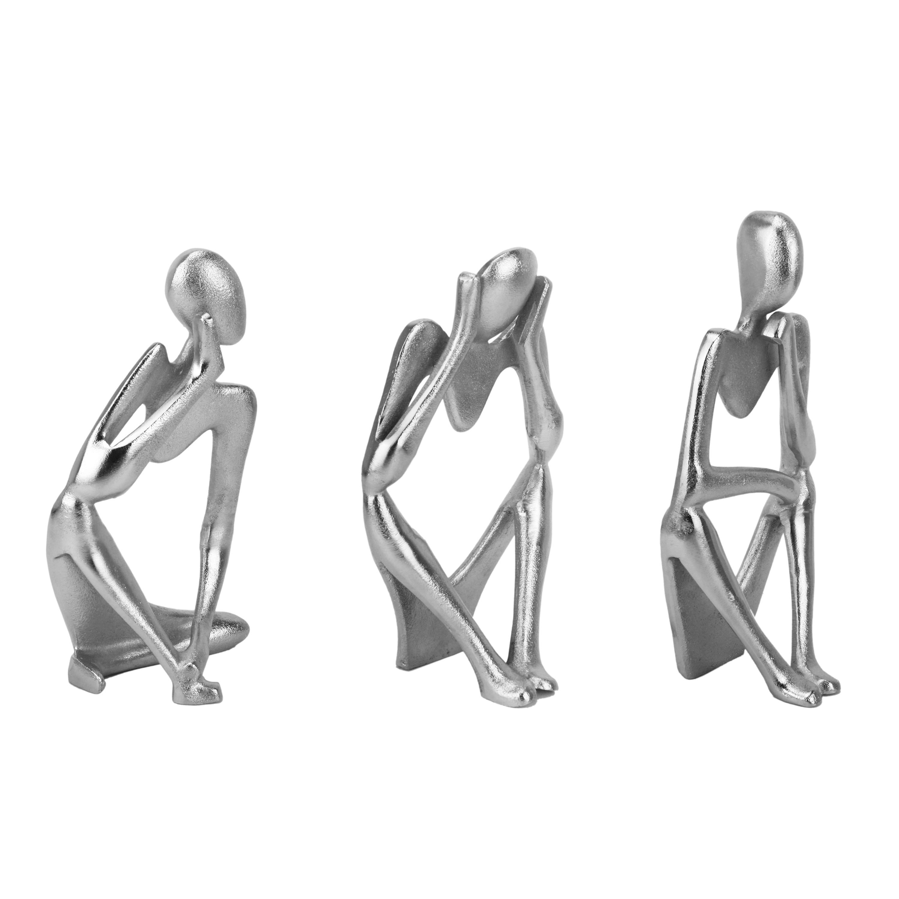 Silver Hollow Man Sculpture Set