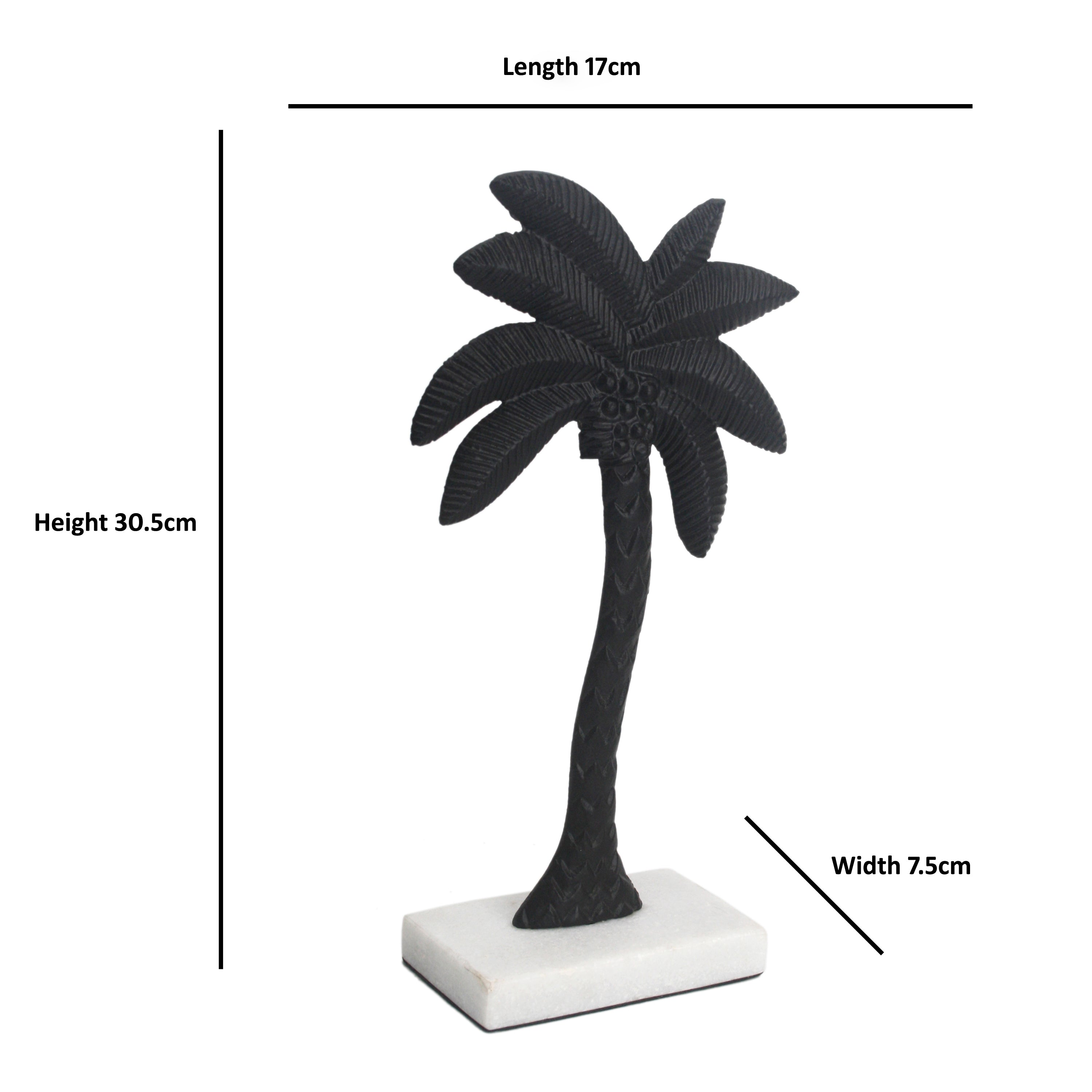 Coastal Black Decor Palm Tree Sculpture