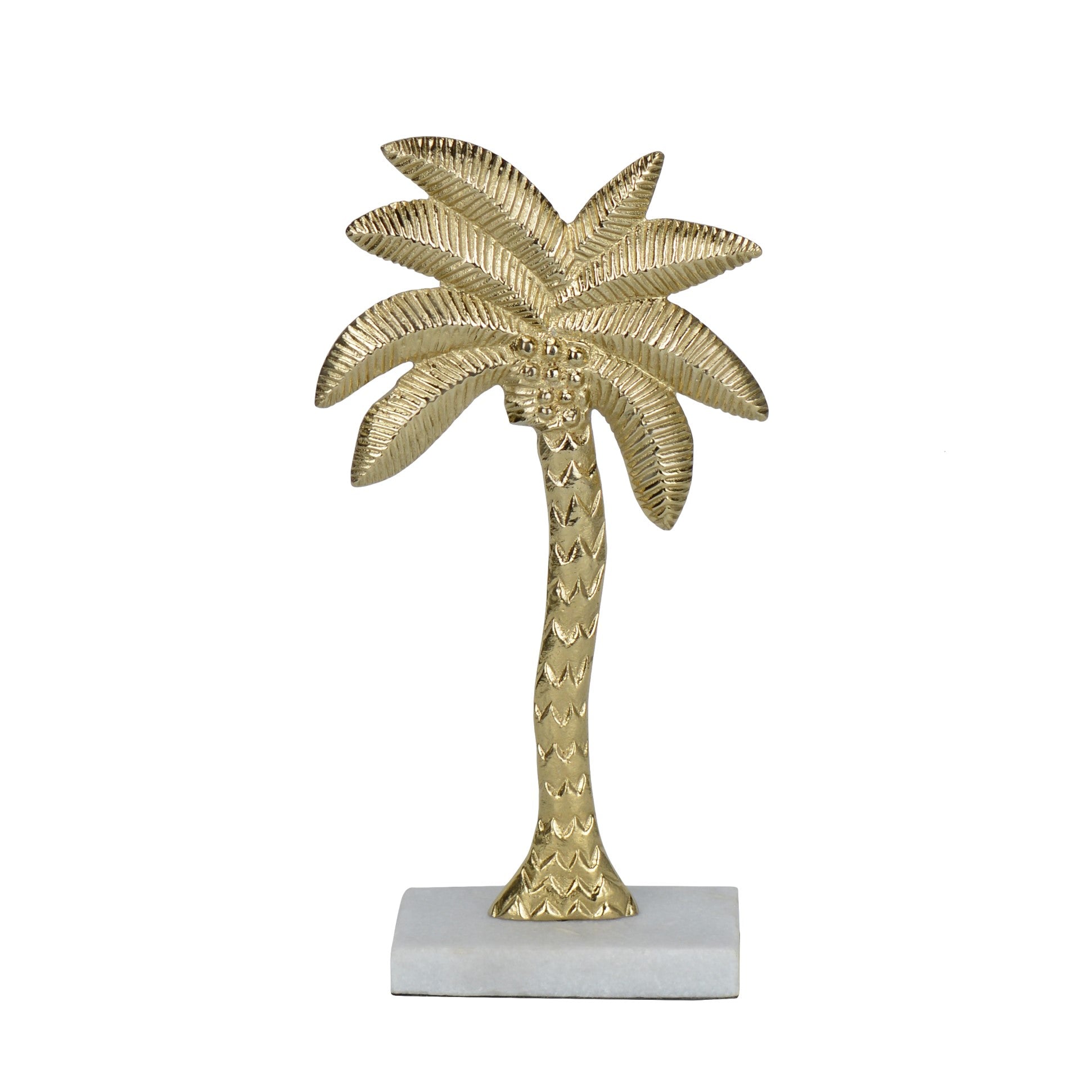 Coastal Gold Decor Palm Tree Sculpture