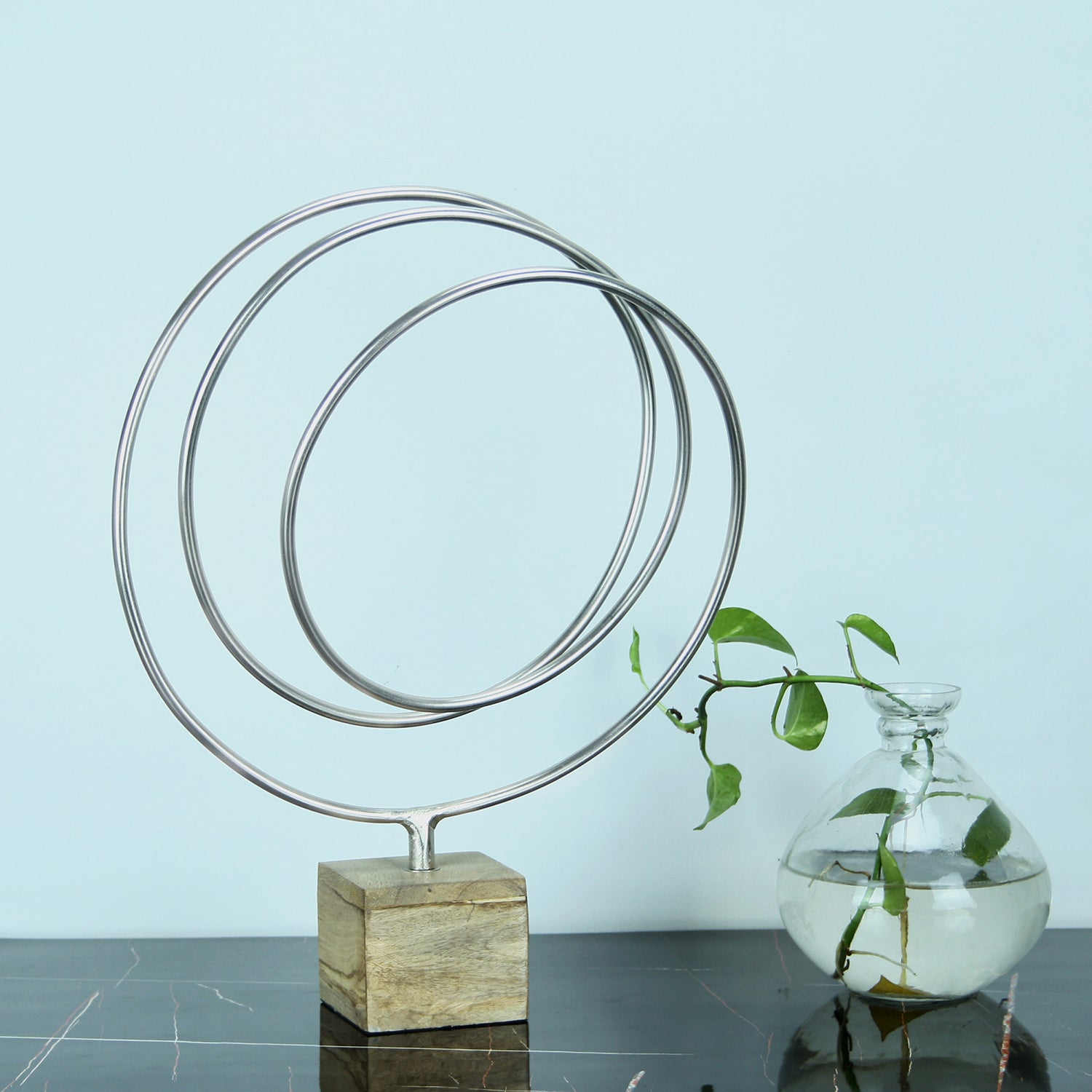 Radiant Silver Loop Sculpture