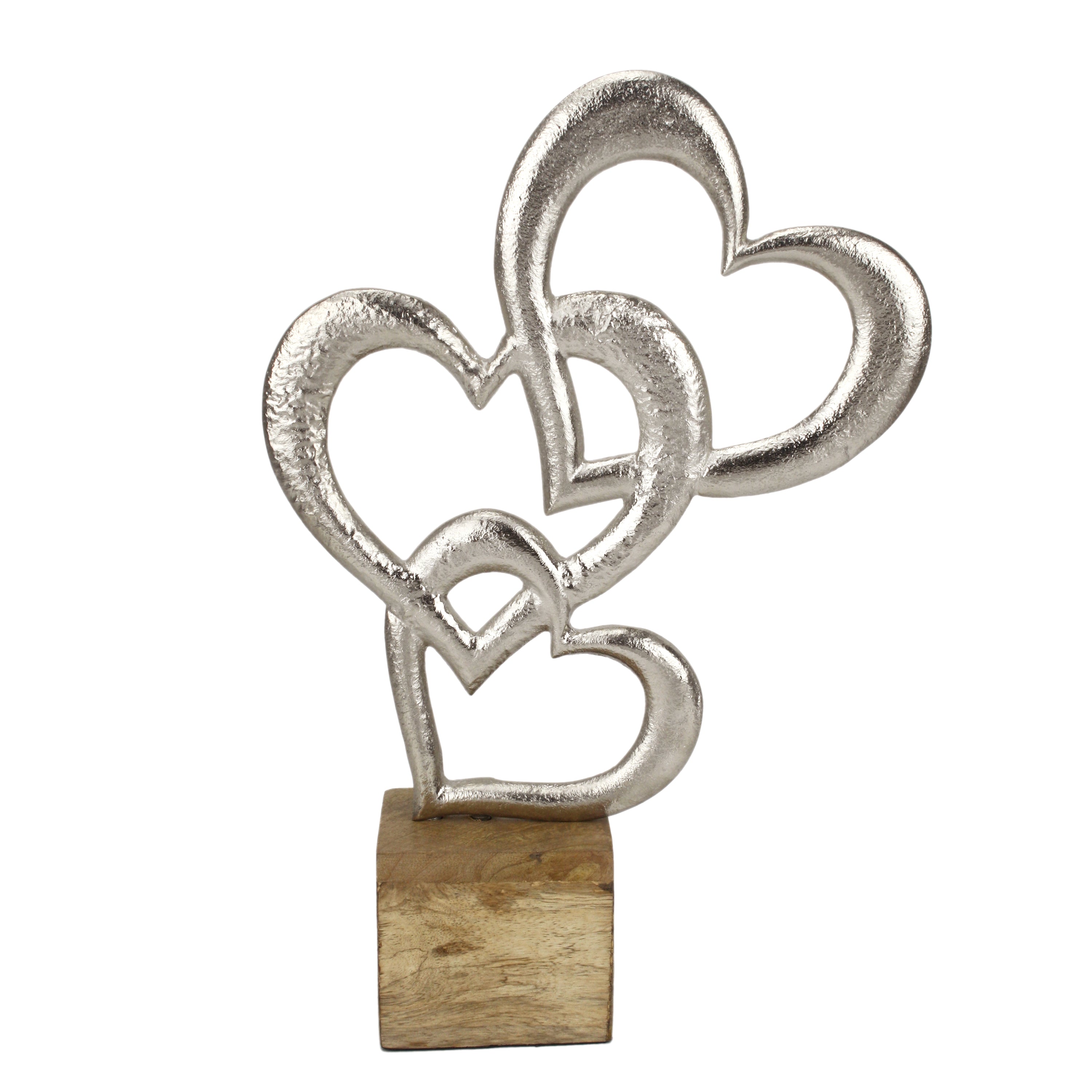 Triple Heart Silver Sculpture