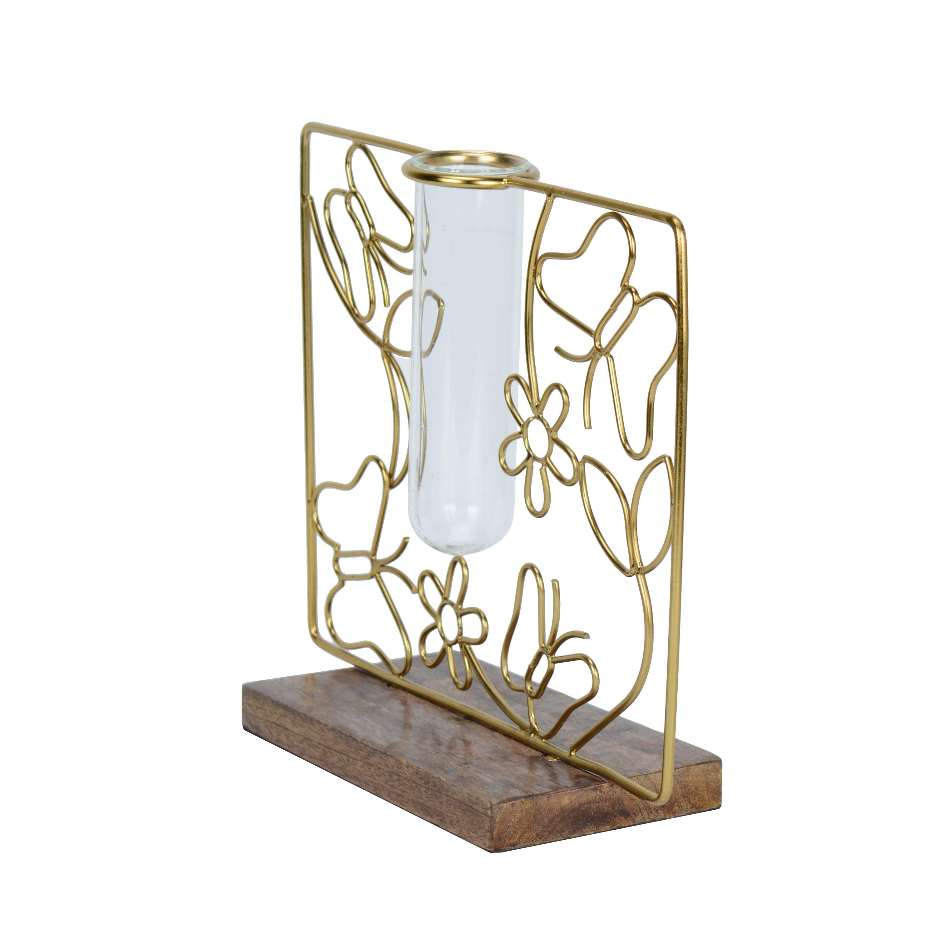 Opulent Butterfly Gold Bud Vase Planter