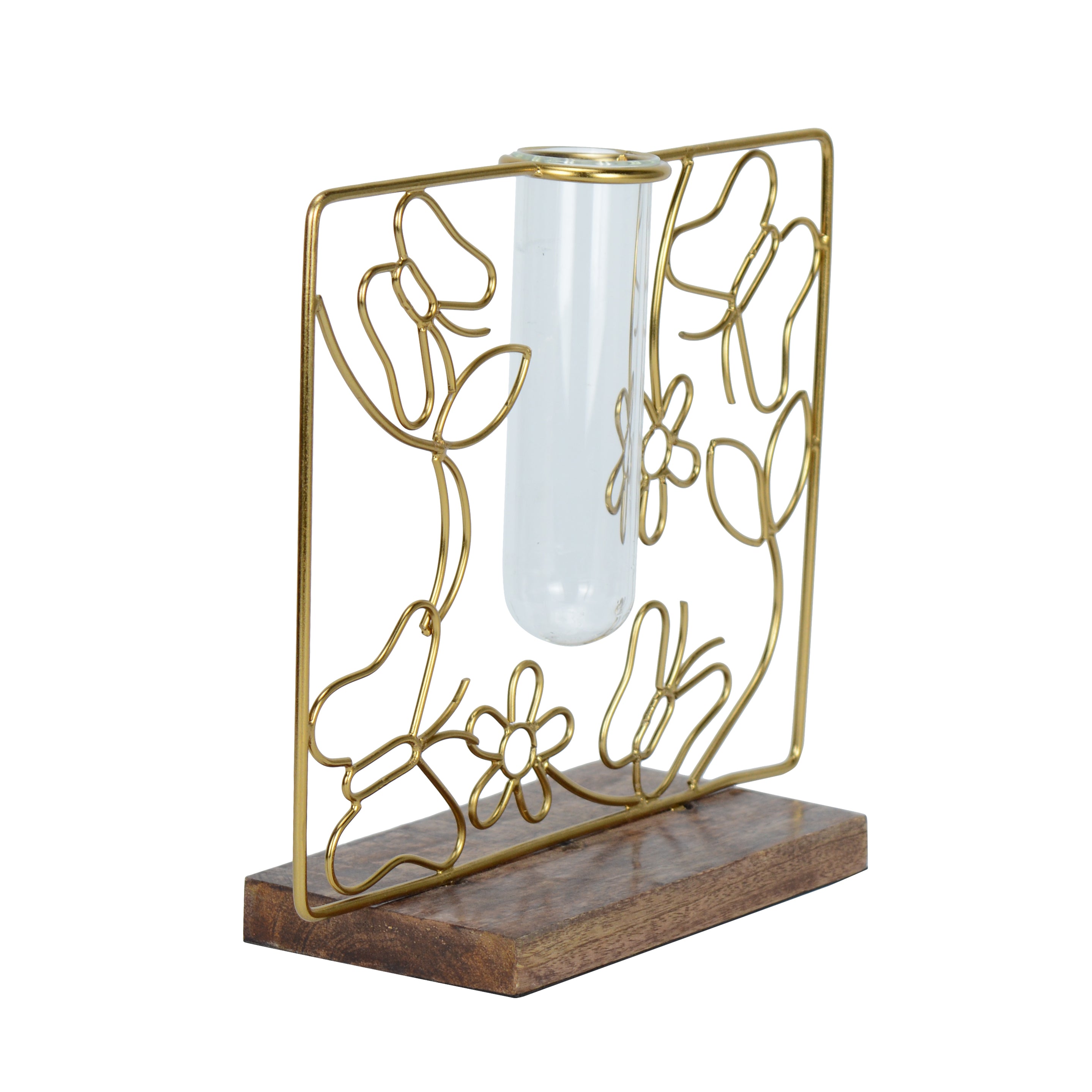 Opulent Butterfly Gold Bud Vase Planter