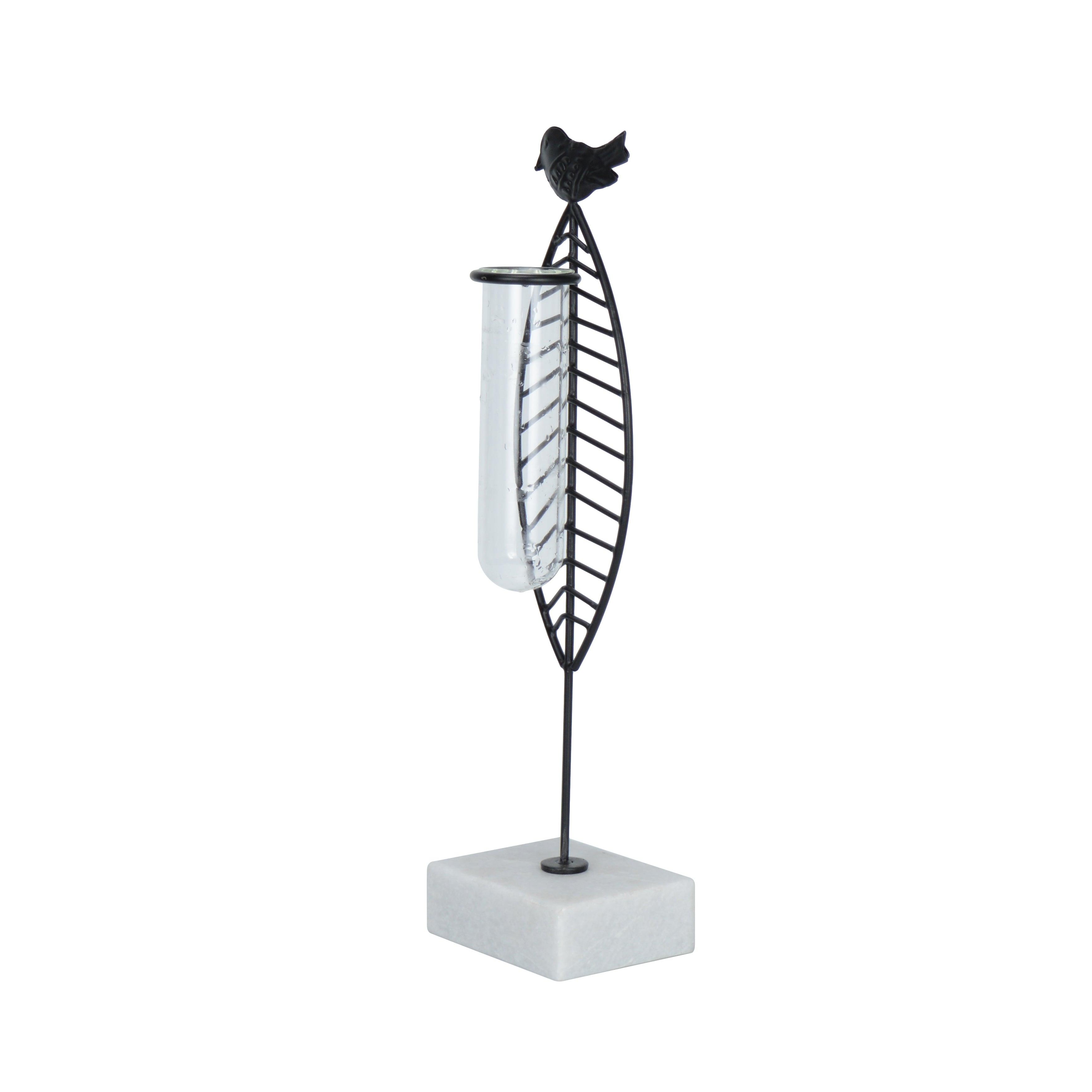 Avian Black Leaf Bud Vase Planter