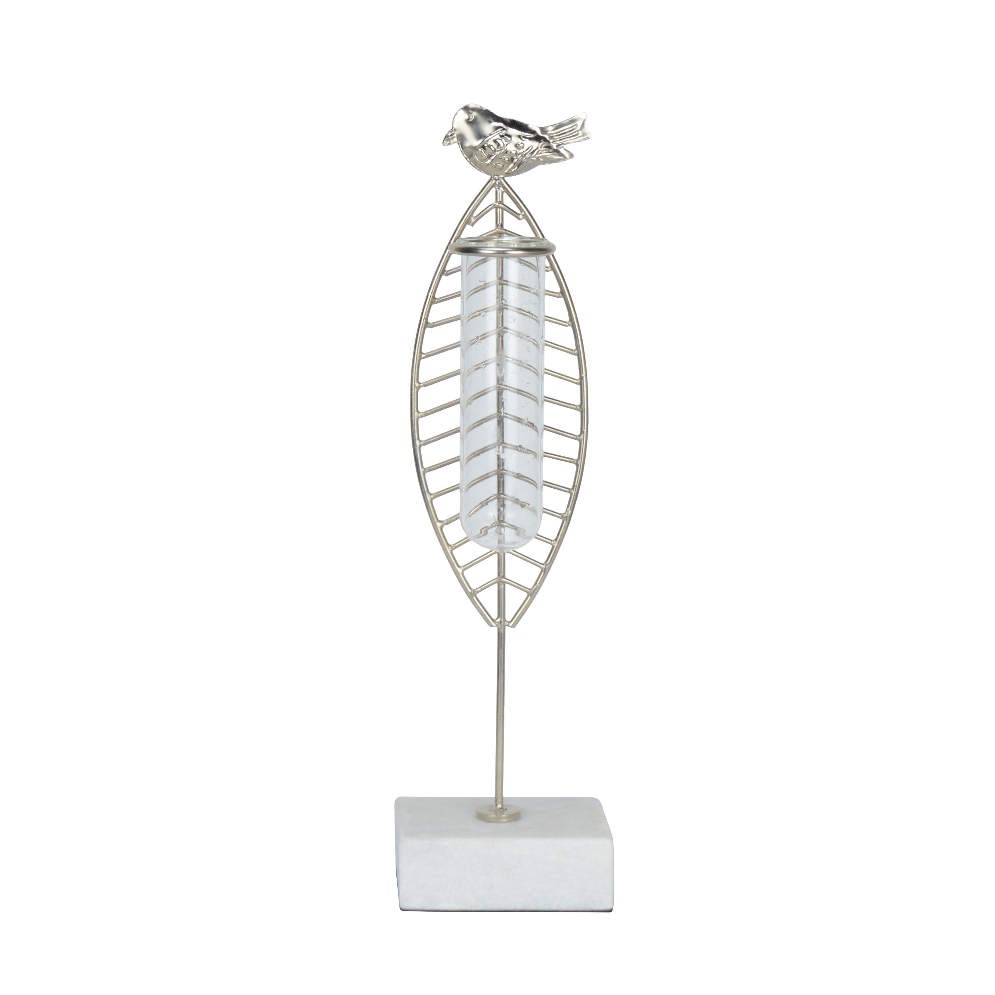 Avian Silver Leaf Bud Vase Planter