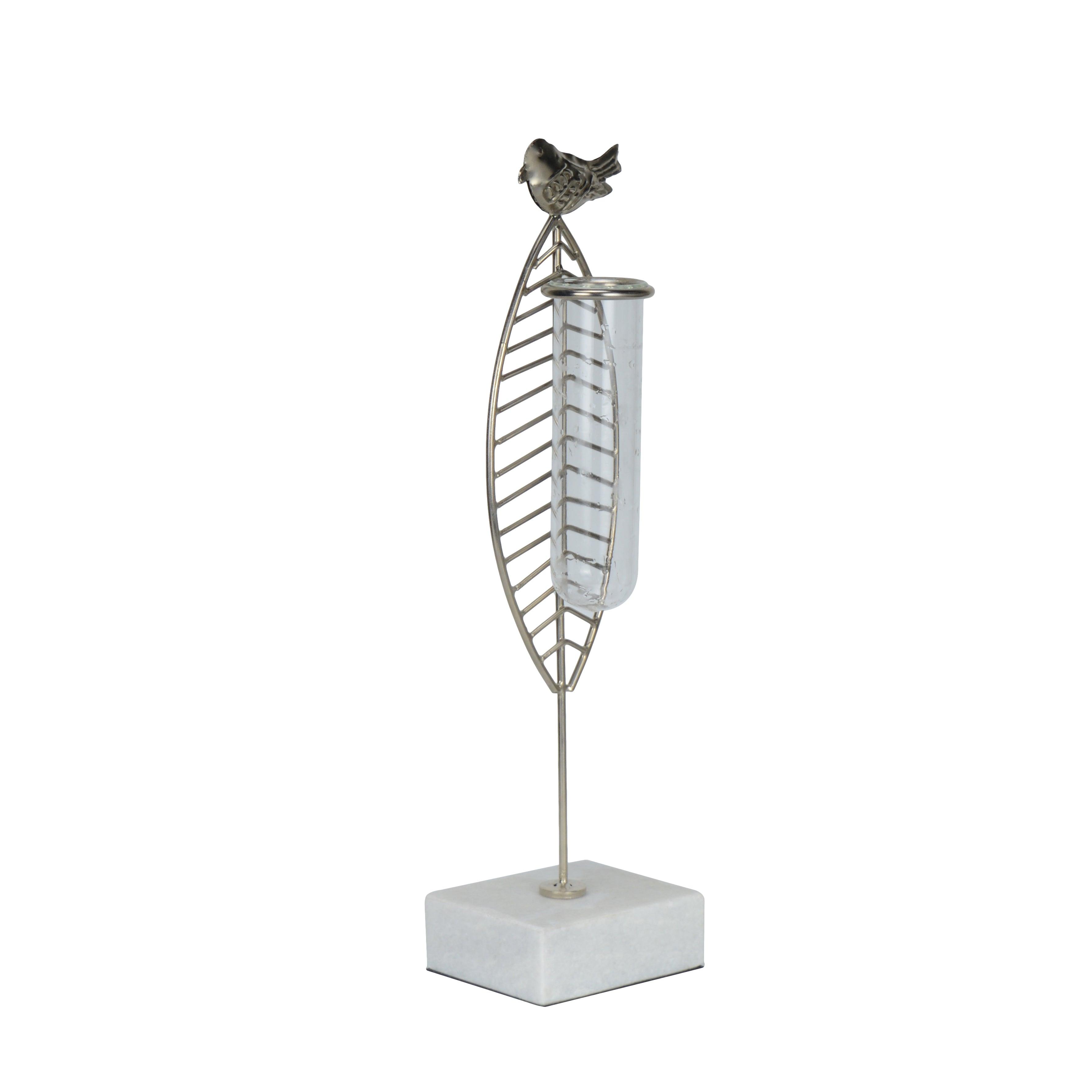 Avian Silver Leaf Bud Vase Planter