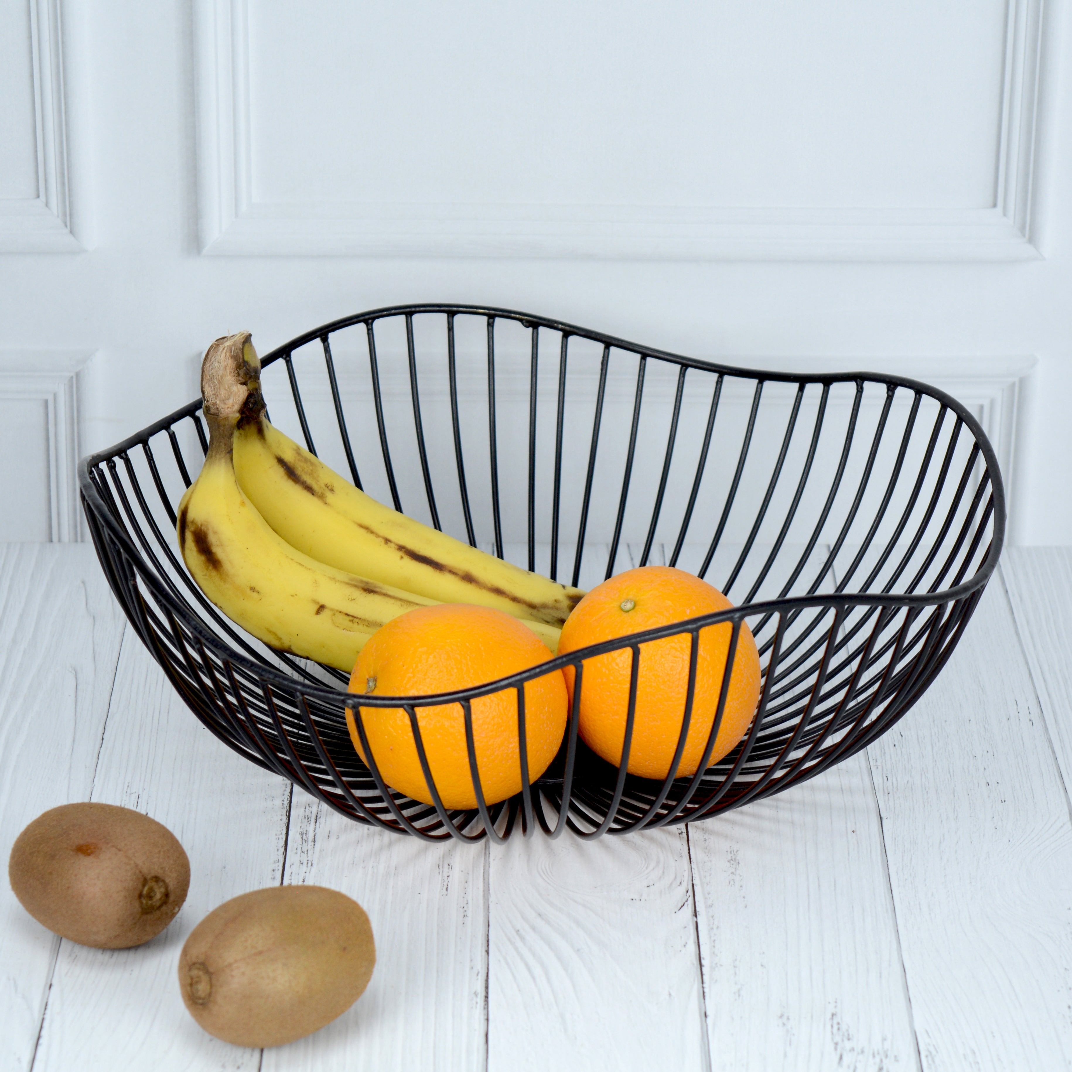 Contemporary Metal Black Fruit basket/Bowl
