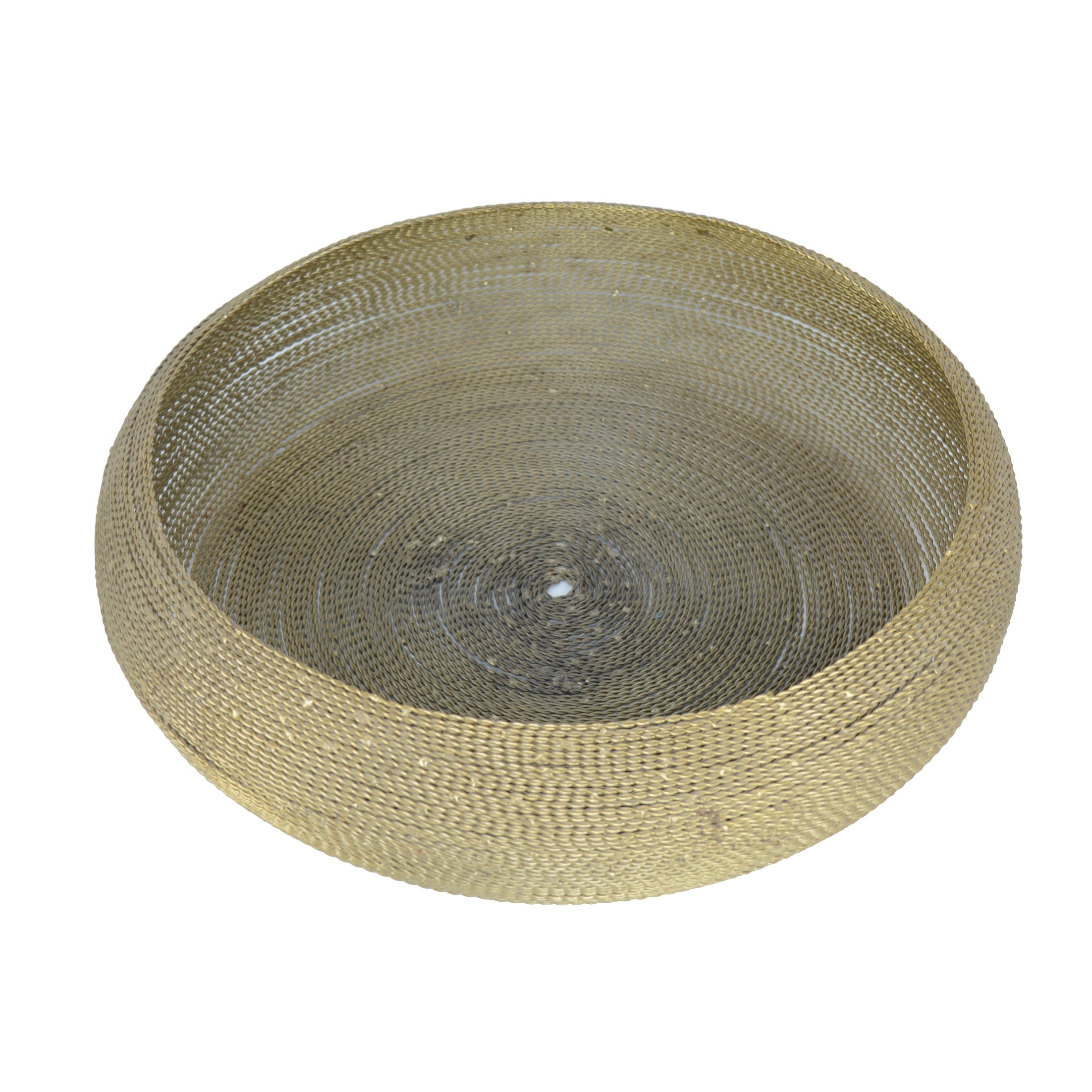 Metallic Round Gold Fruit Basket/Bowl Large