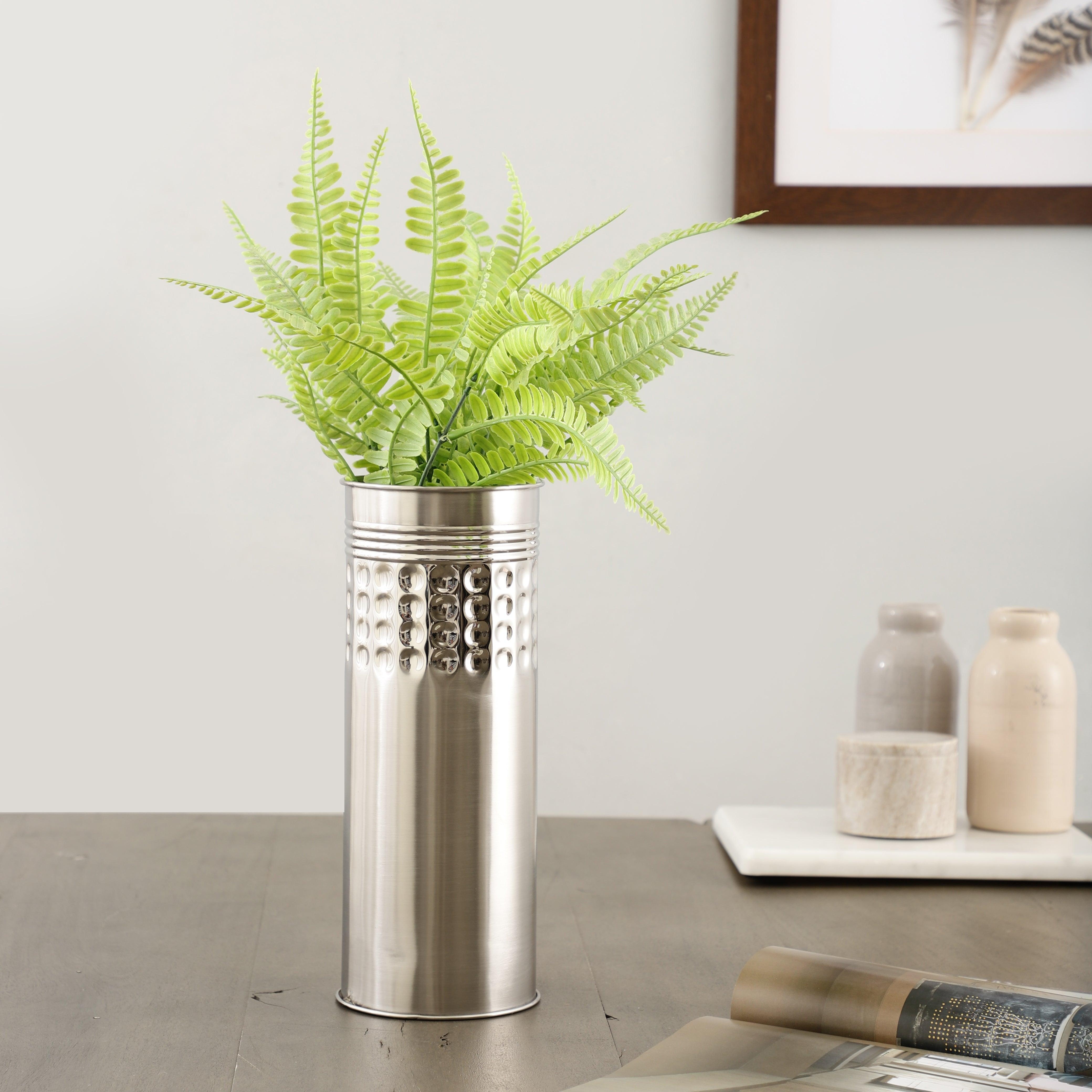 Linear Dot Fusion Stainless Steel Flower Vase