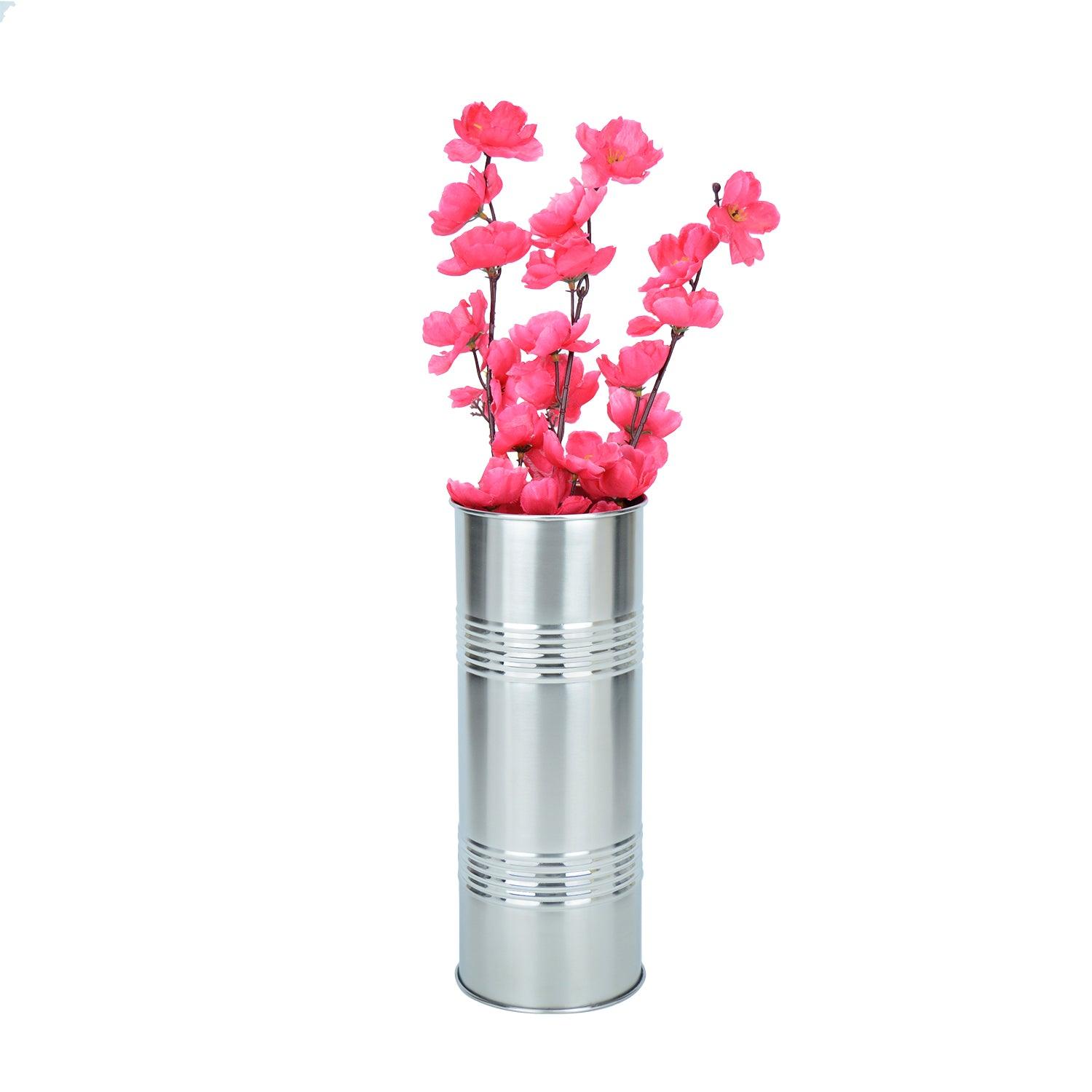 Dual Stripes Perfection Stainless Steel Flower Vase