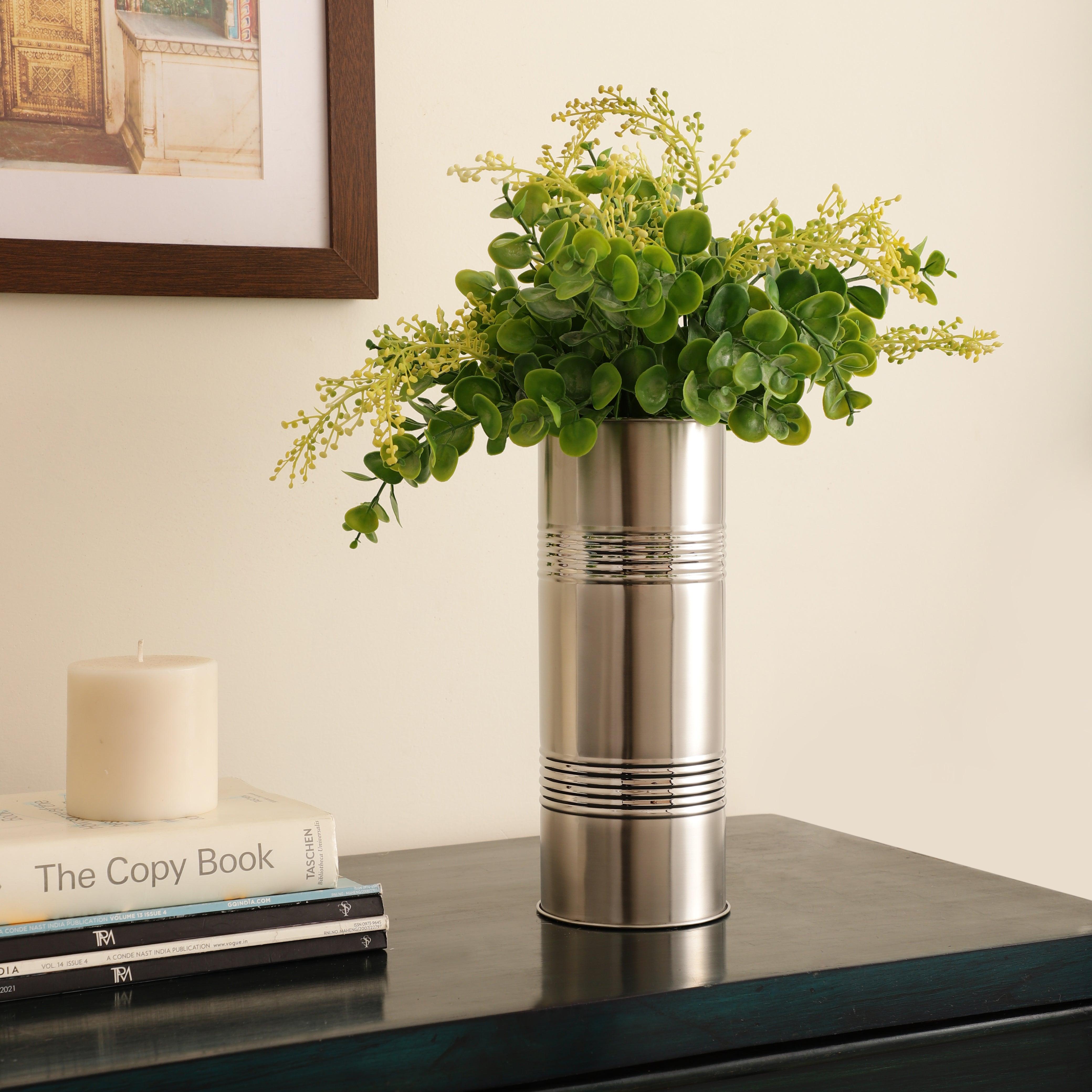 Dual Stripes Perfection Stainless Steel Flower Vase