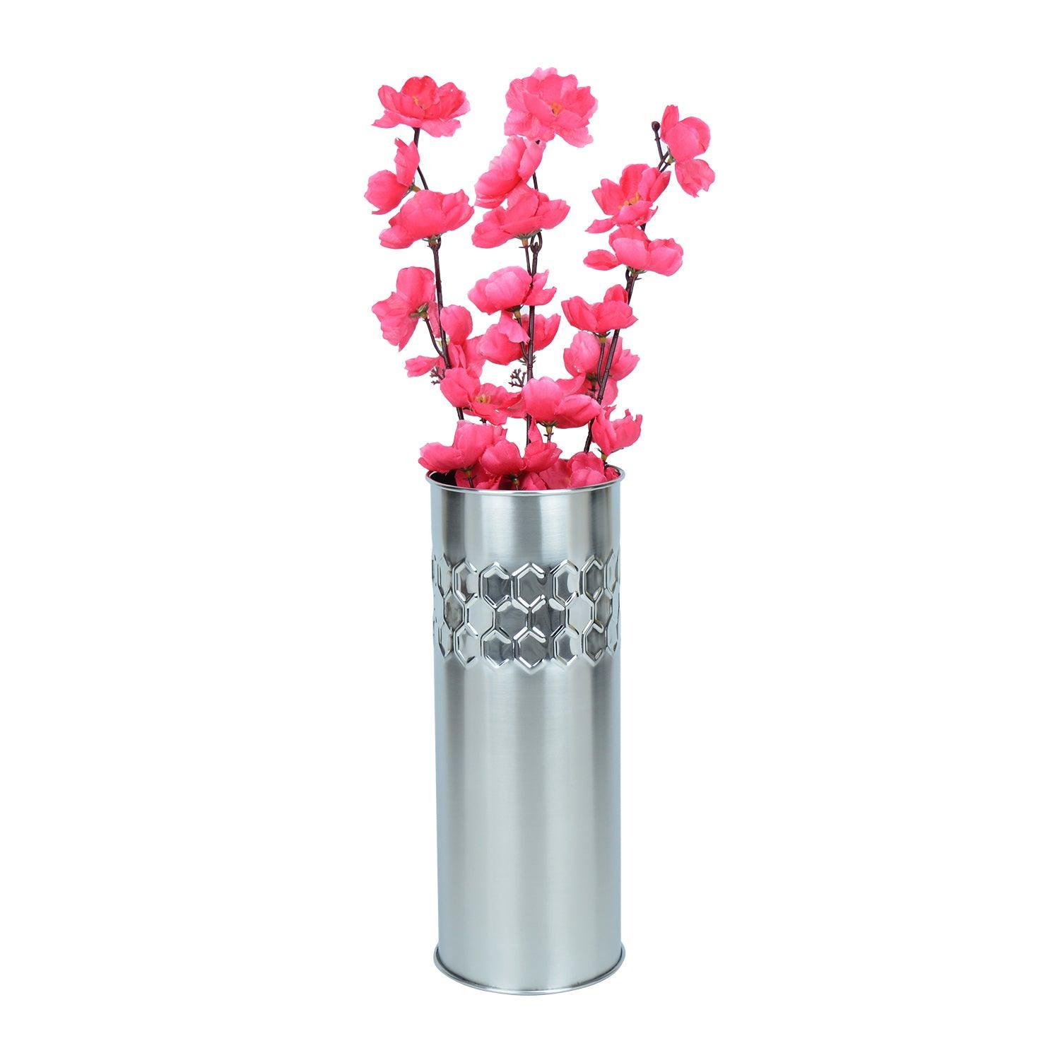 Crystal Cut Stainless Steel Flower Vase