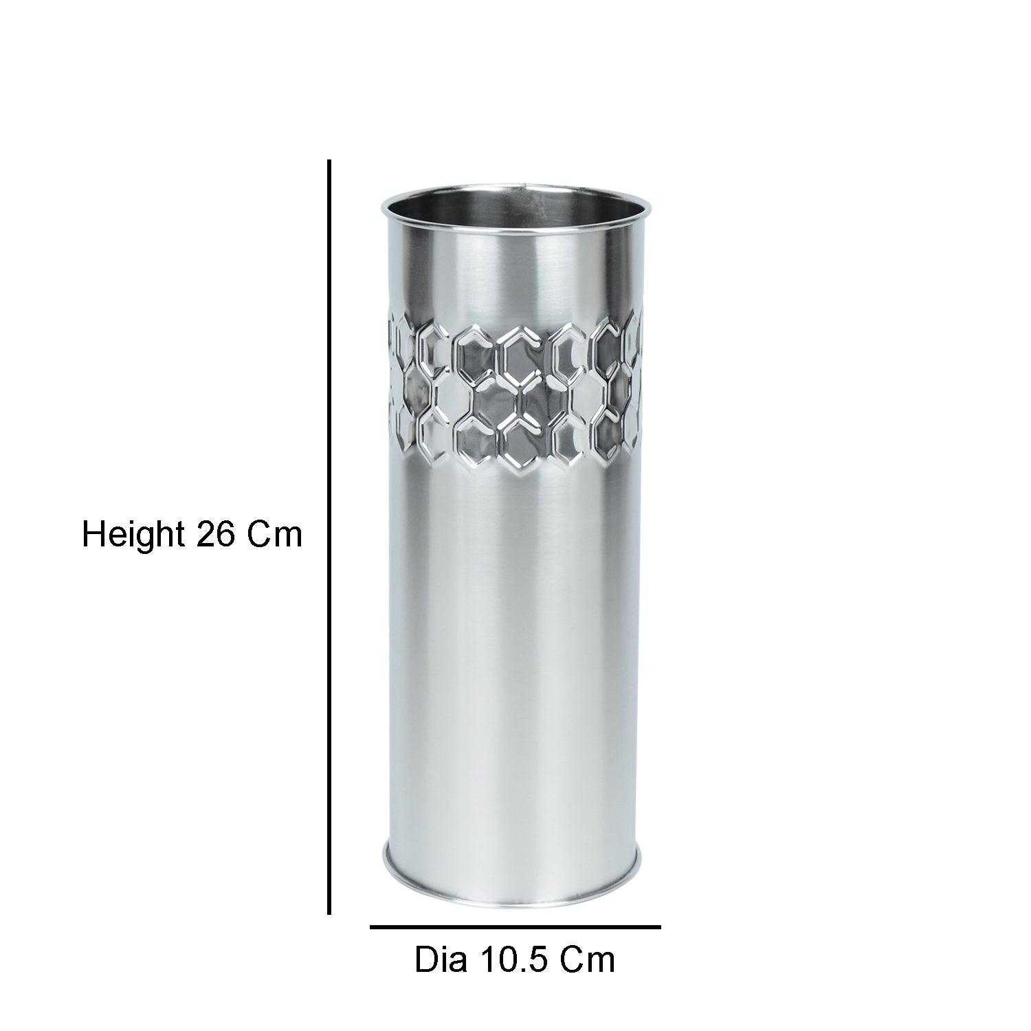 Crystal Cut Stainless Steel Flower Vase