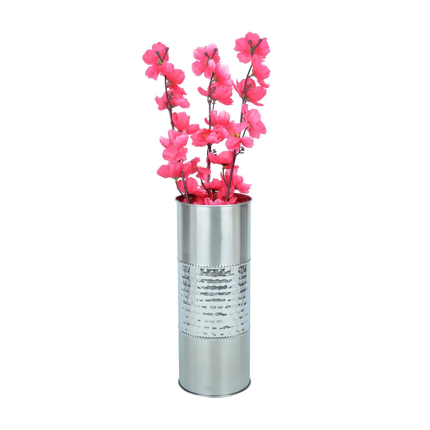 DotCascade Hammered Stainless Steel Flower Vase