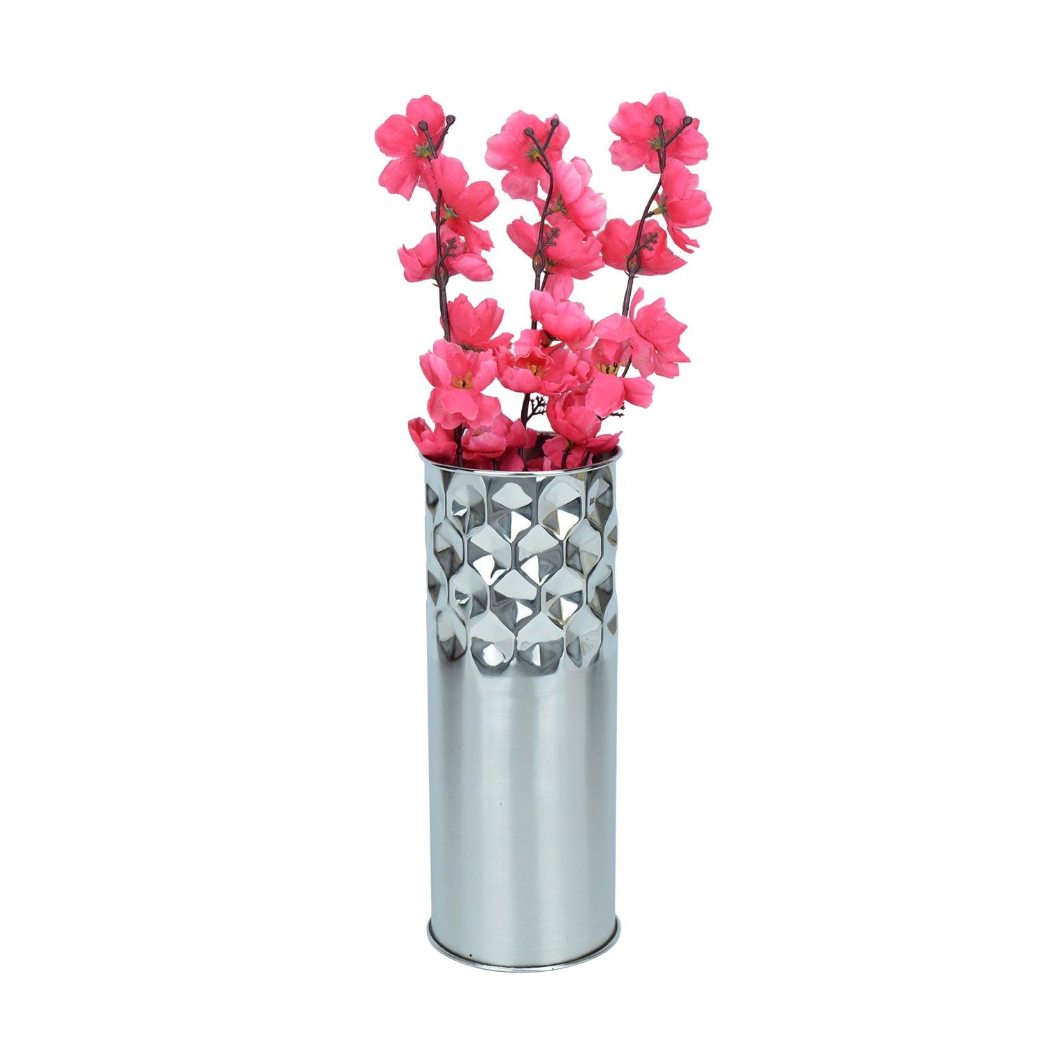 Diamond Cut Stainless Steel Flower Vase