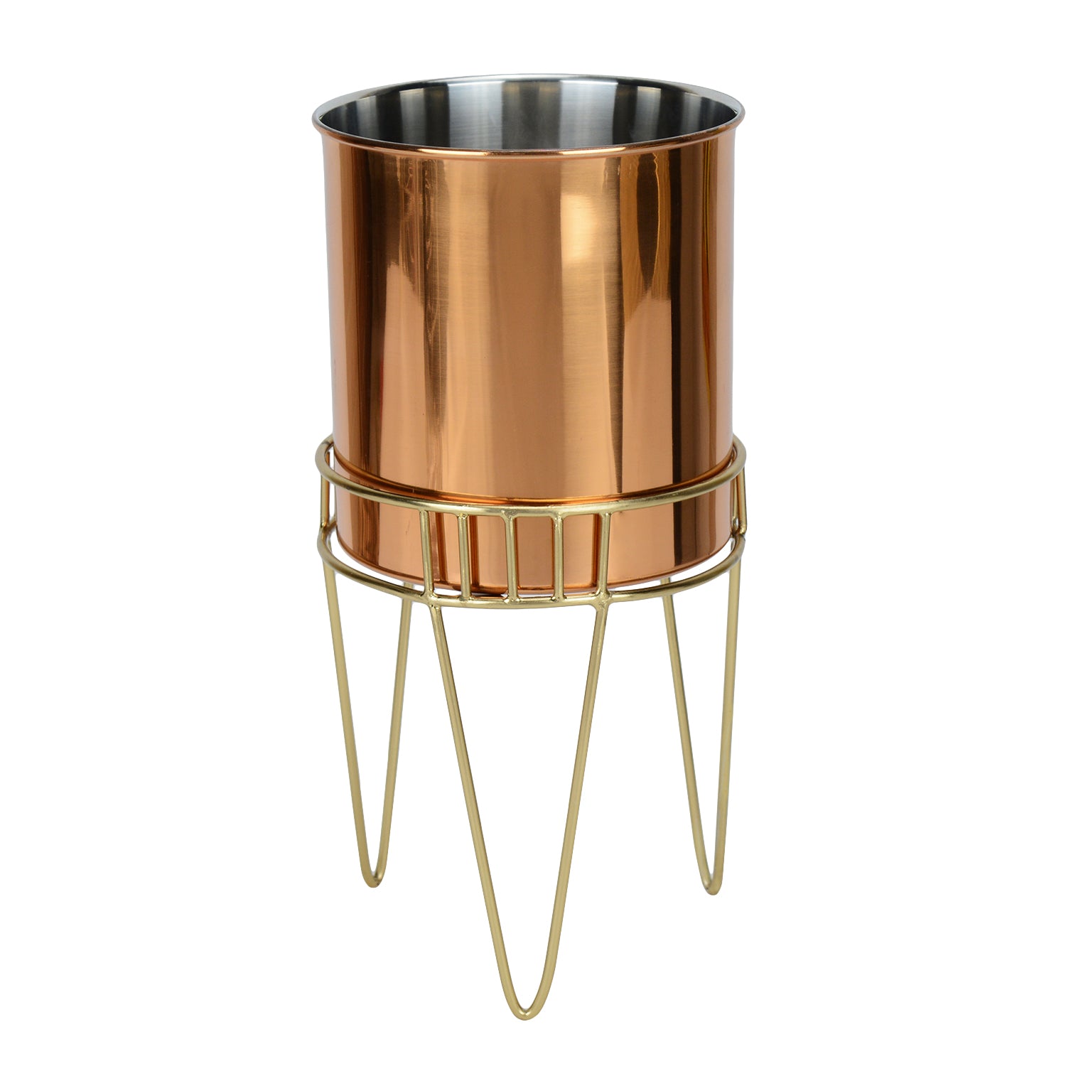 Tripod Blossom Stainless Steel Copper Planter