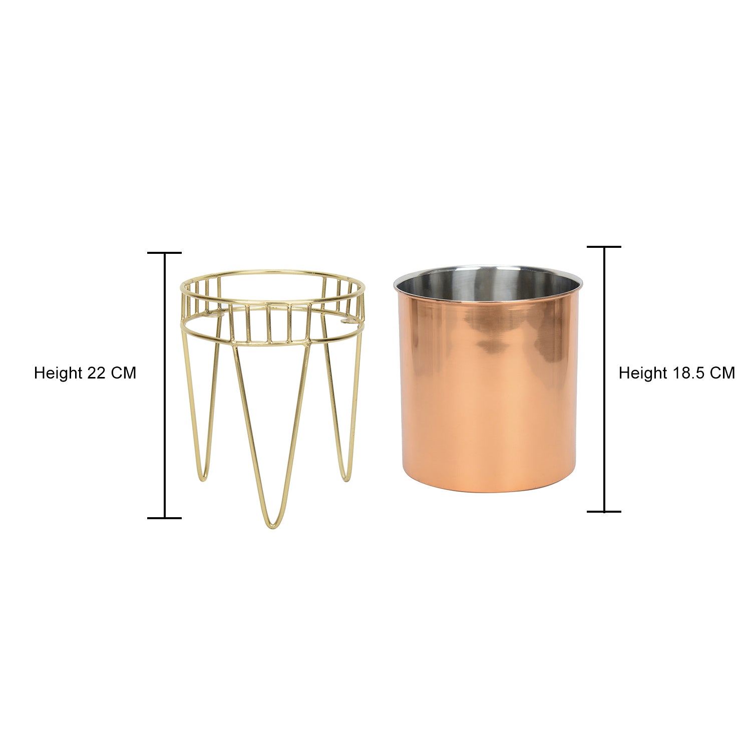 Tripod Blossom Stainless Steel Copper Planter