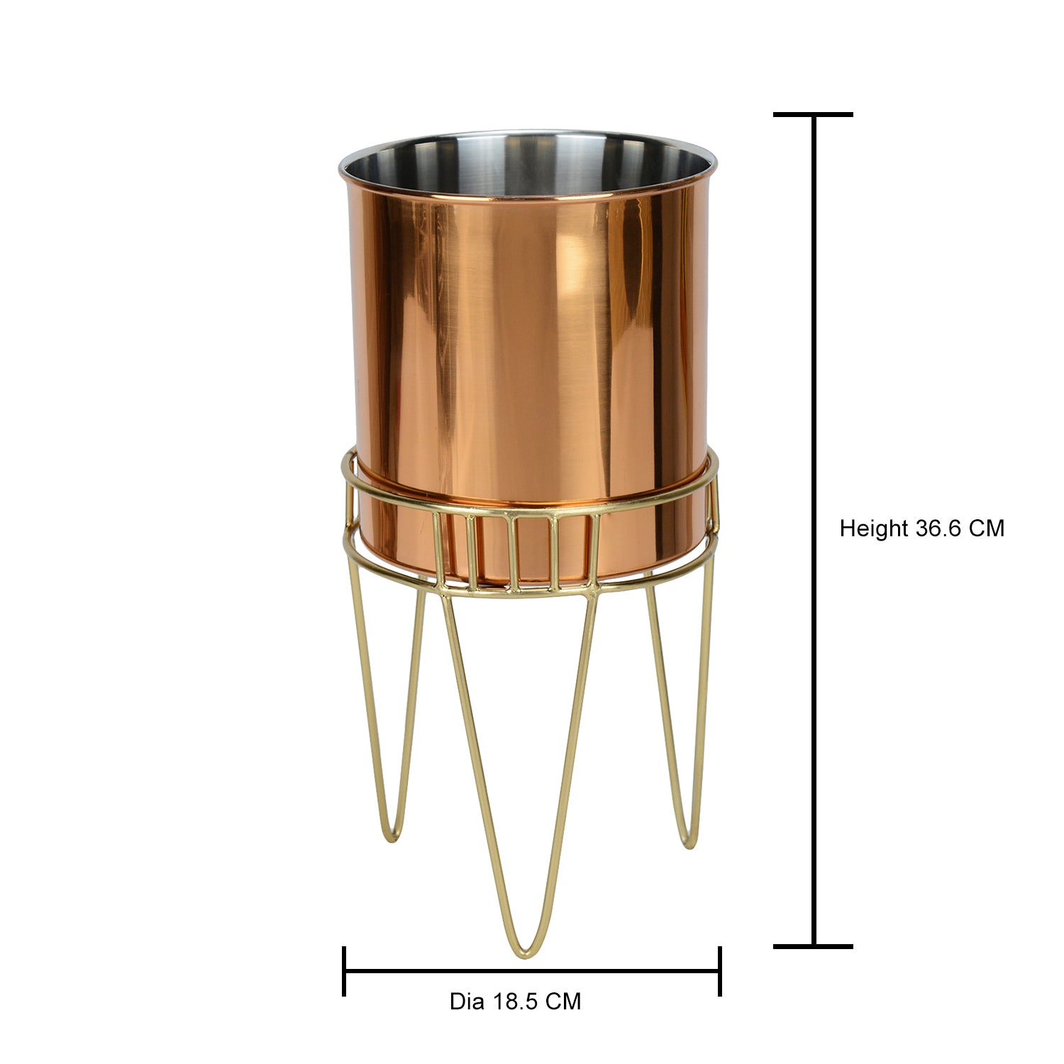 Tripod Blossom Stainless Steel Copper Planter