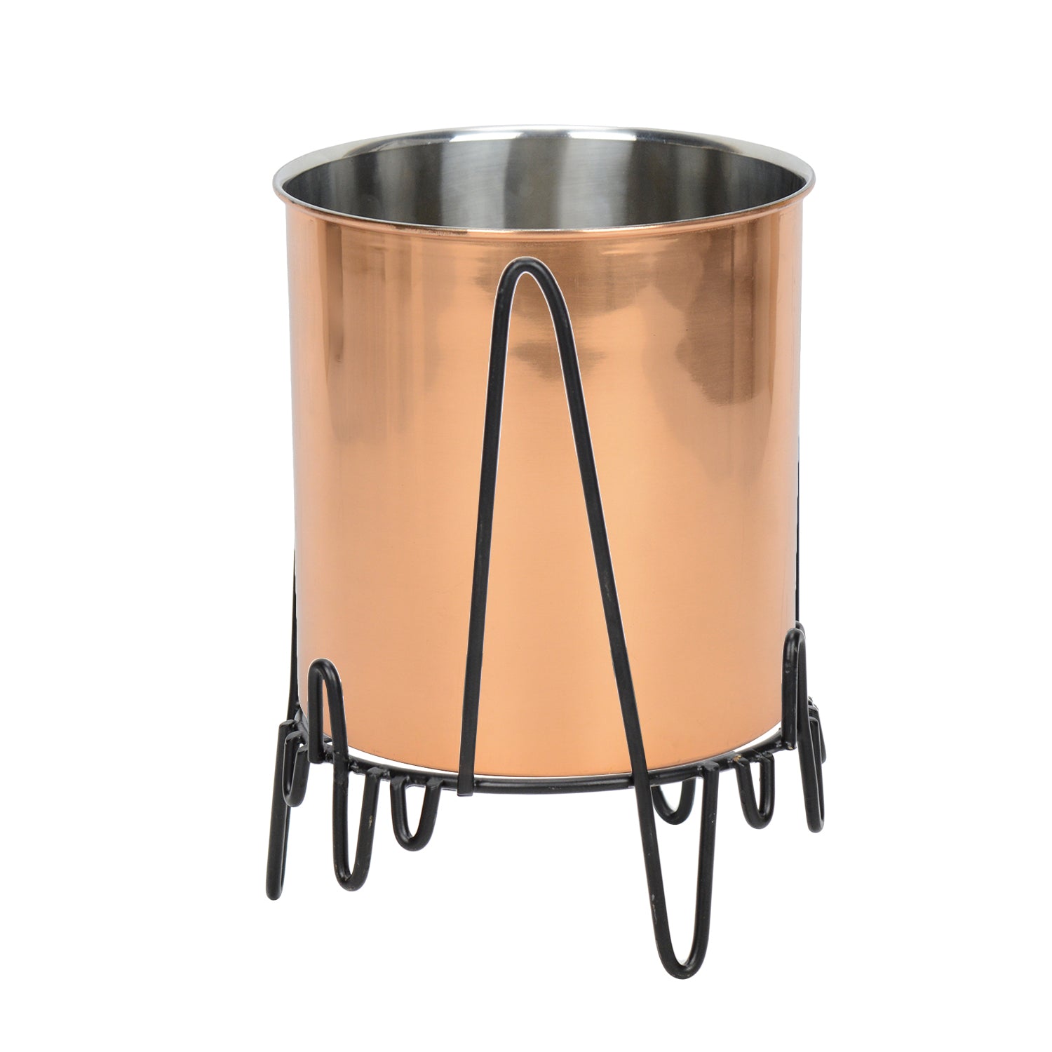 ZigZag Pedestal Stainless Steel Copper Planter