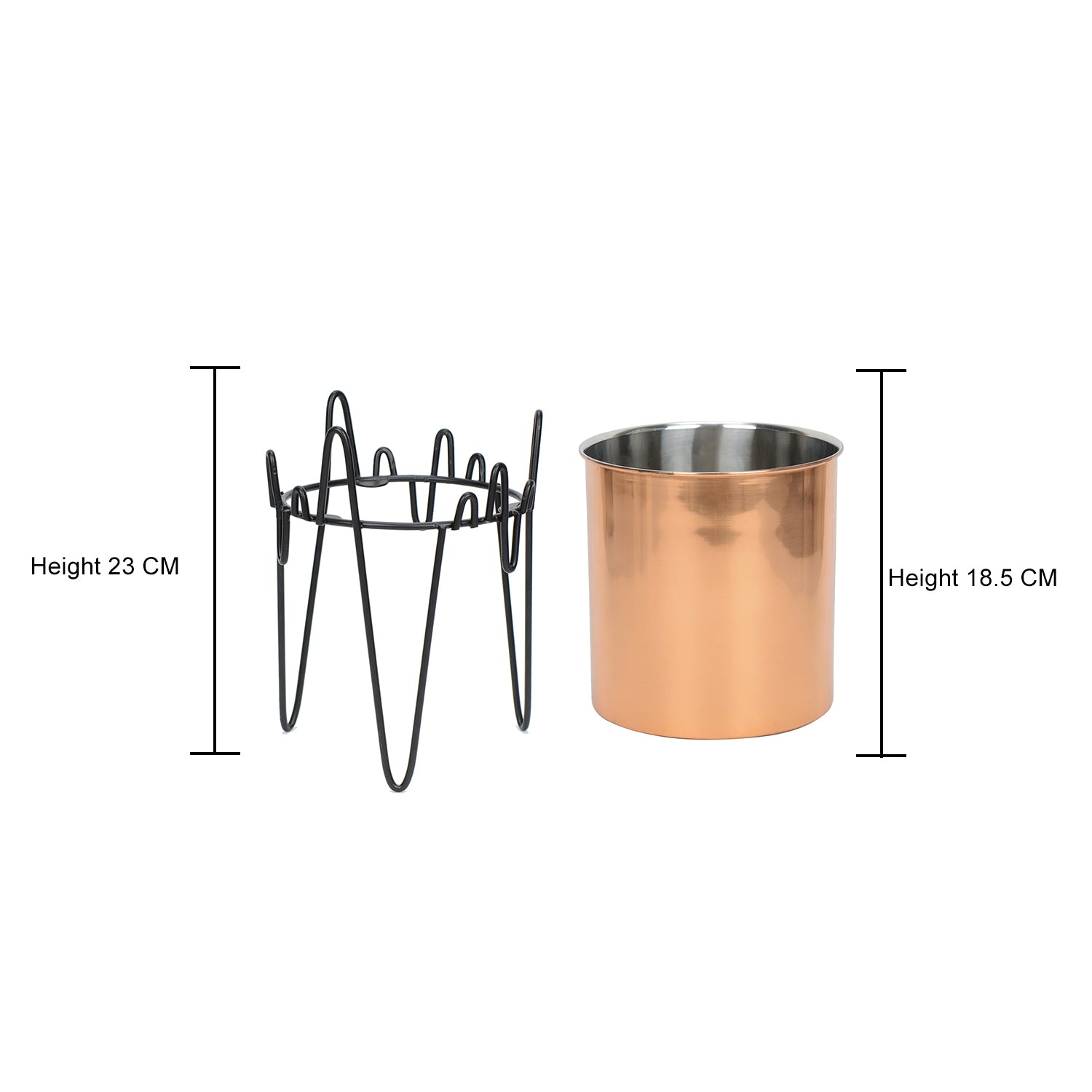 ZigZag Pedestal Stainless Steel Copper Planter