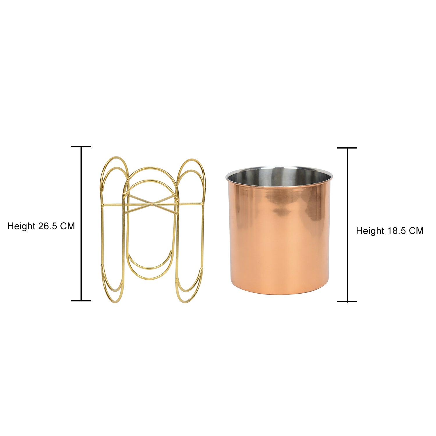 TriPedal Stainless Steel Copper Planter