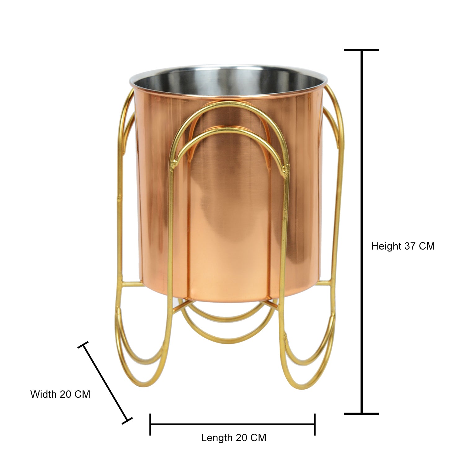 TriPedal Stainless Steel Copper Planter