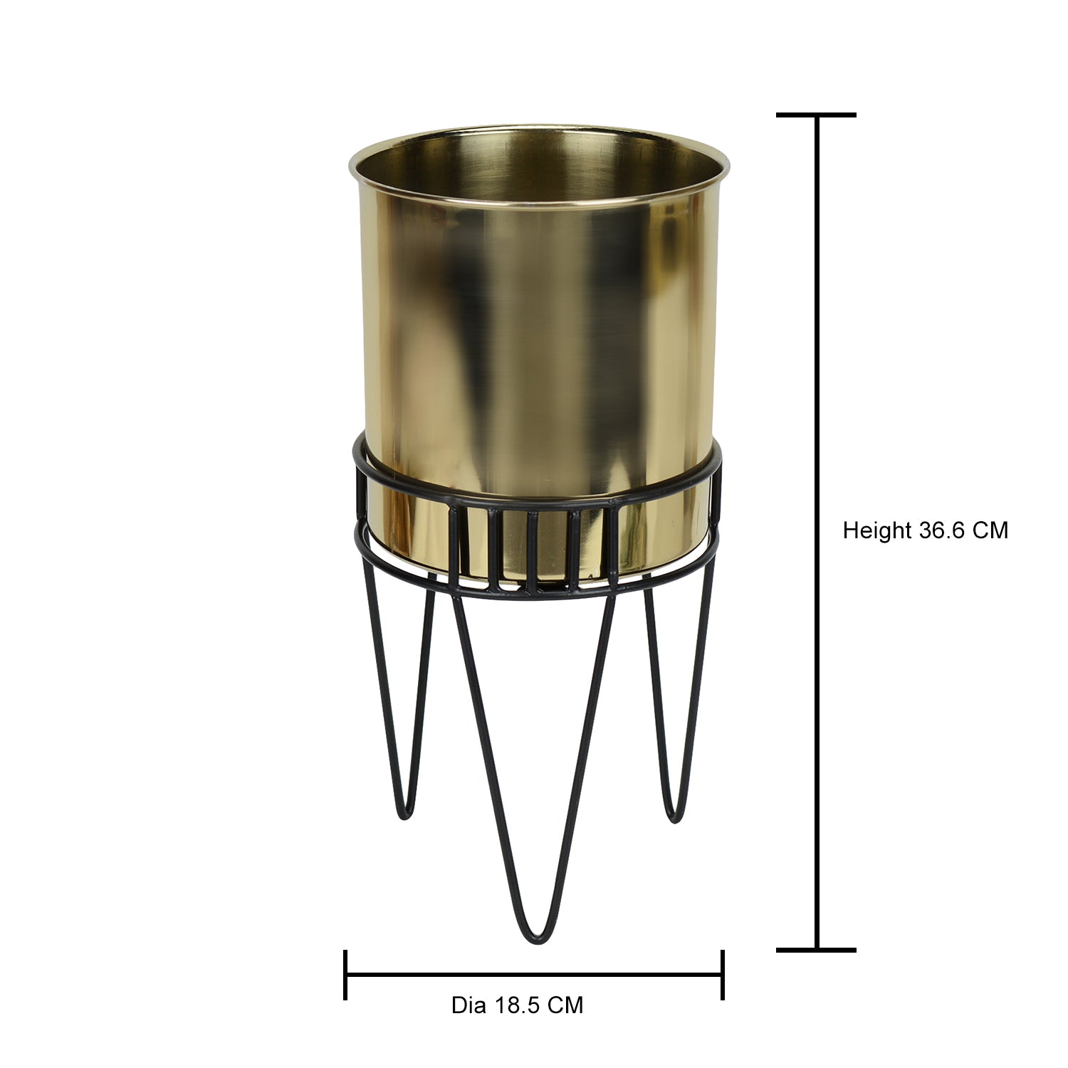 TriFlora Haven Stainless Steel Gold Planter