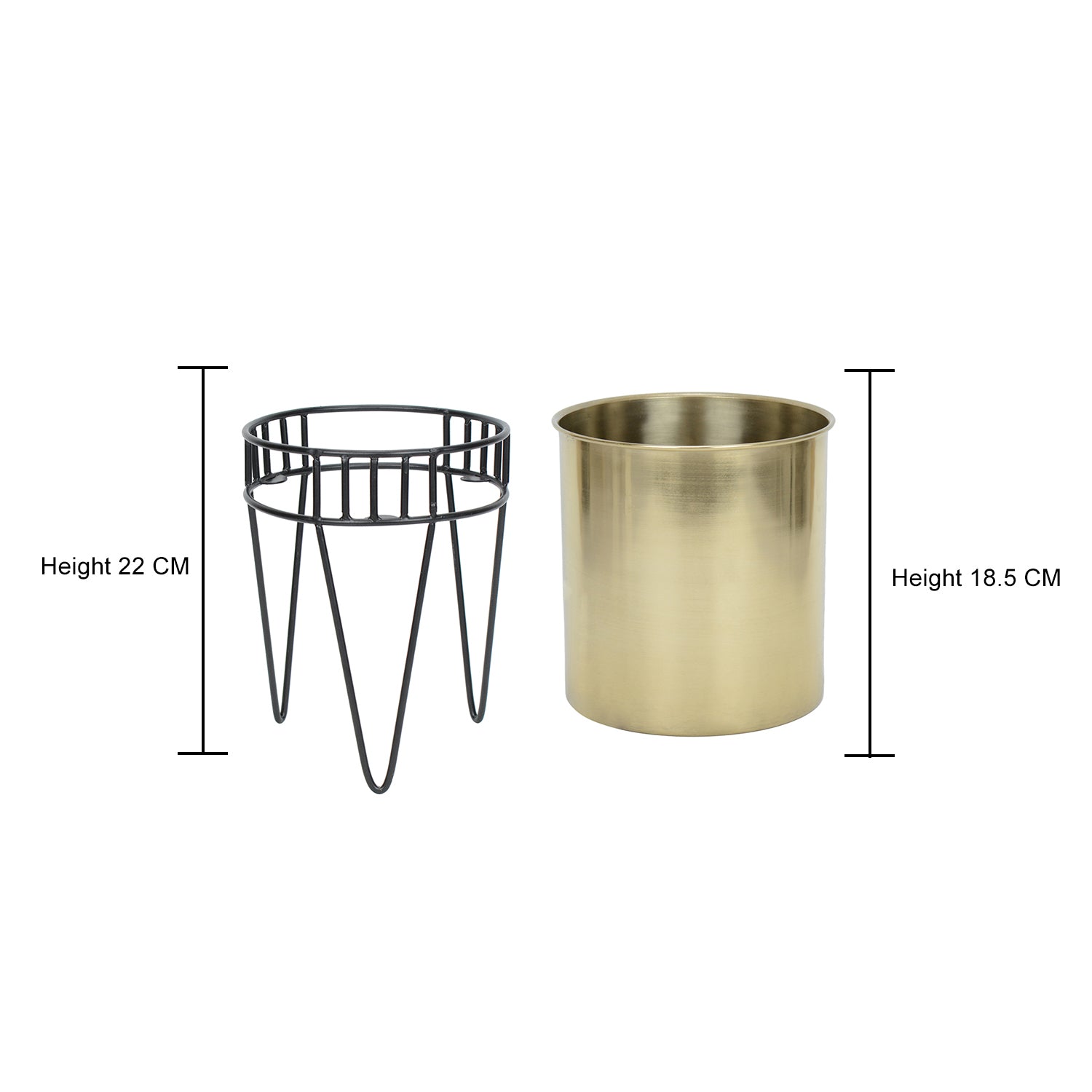 TriFlora Haven Stainless Steel Gold Planter