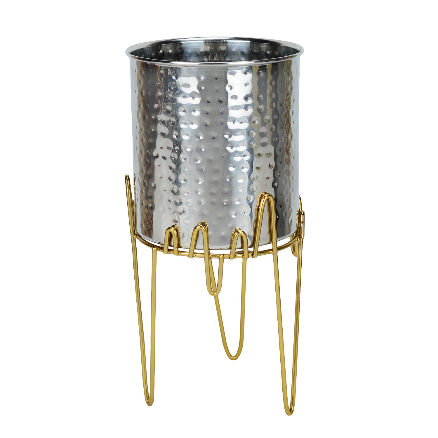 Trine Floral Stainless Steel Planter