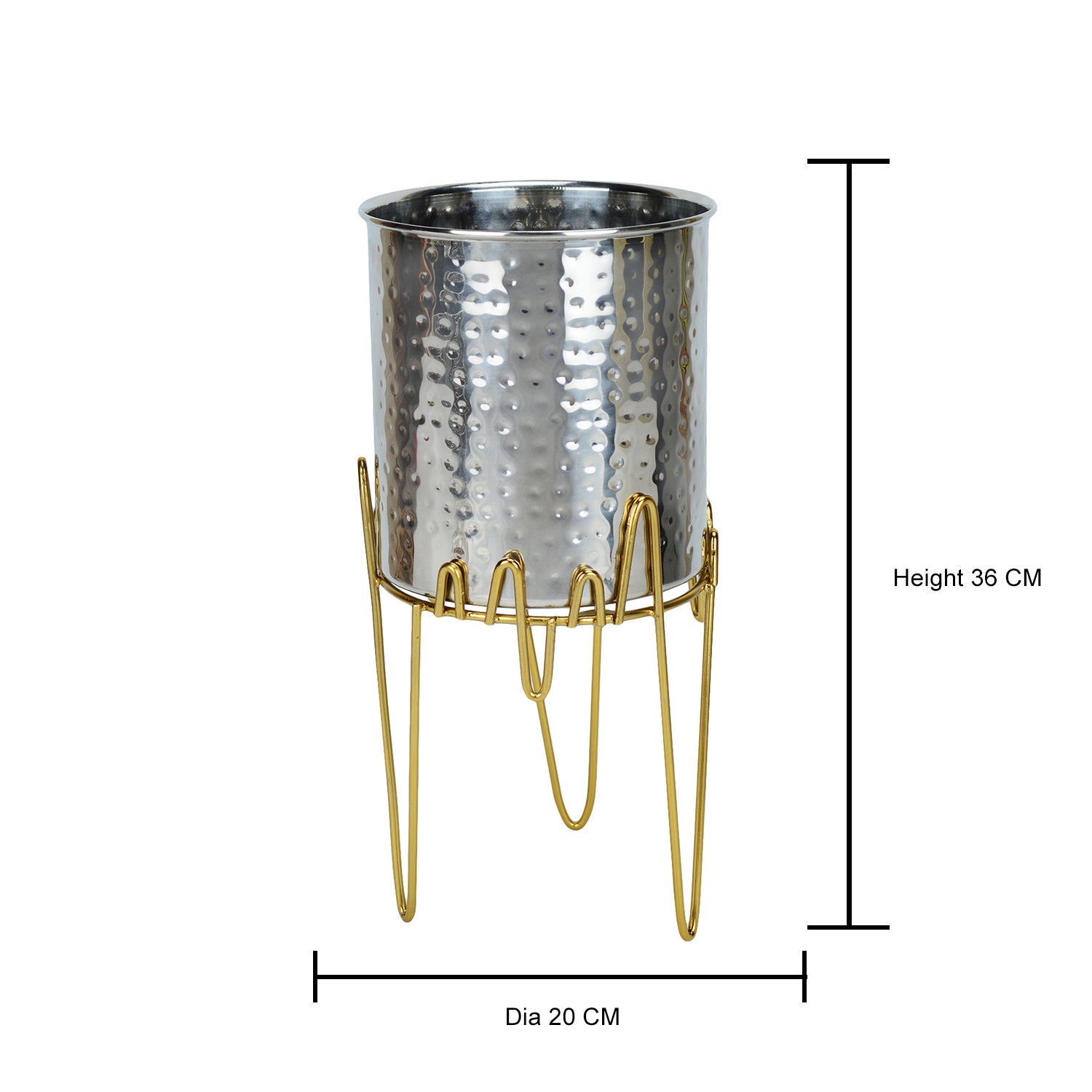 Trine Floral Stainless Steel Planter