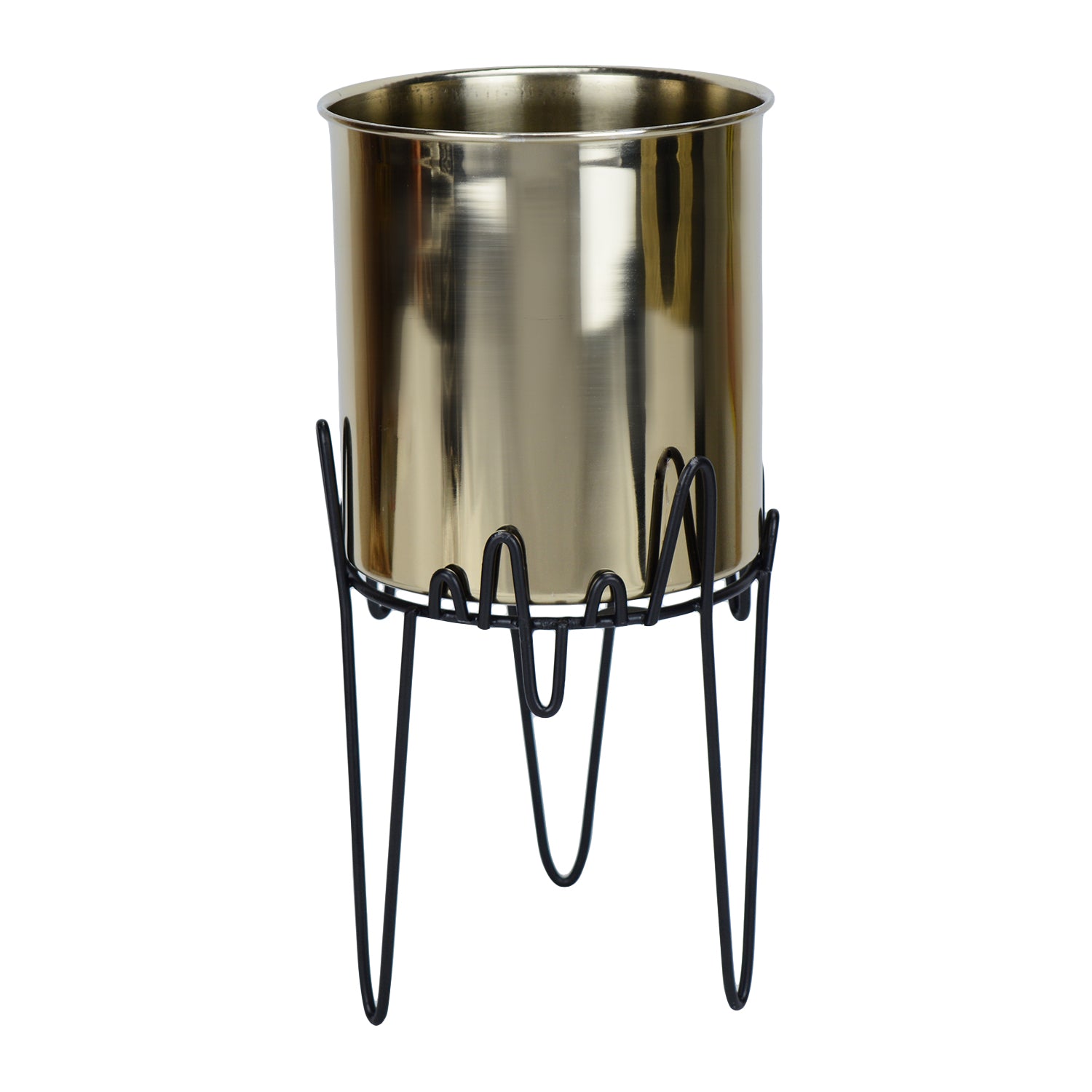 Serpentine Stainless Steel Gold Planter