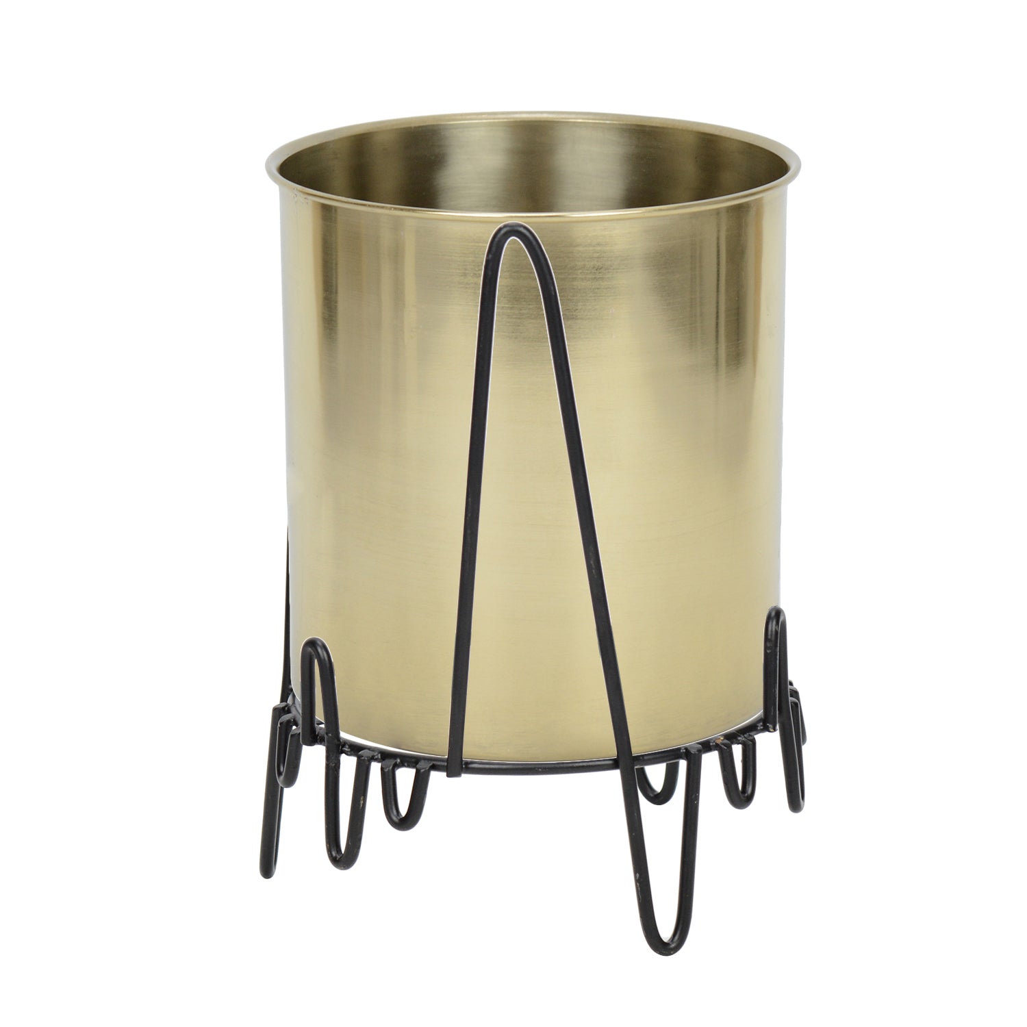 Serpentine Stainless Steel Gold Planter