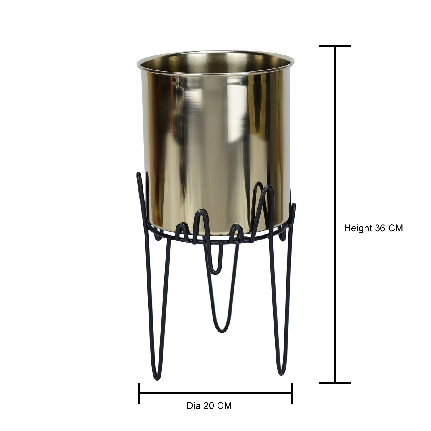 Serpentine Stainless Steel Gold Planter