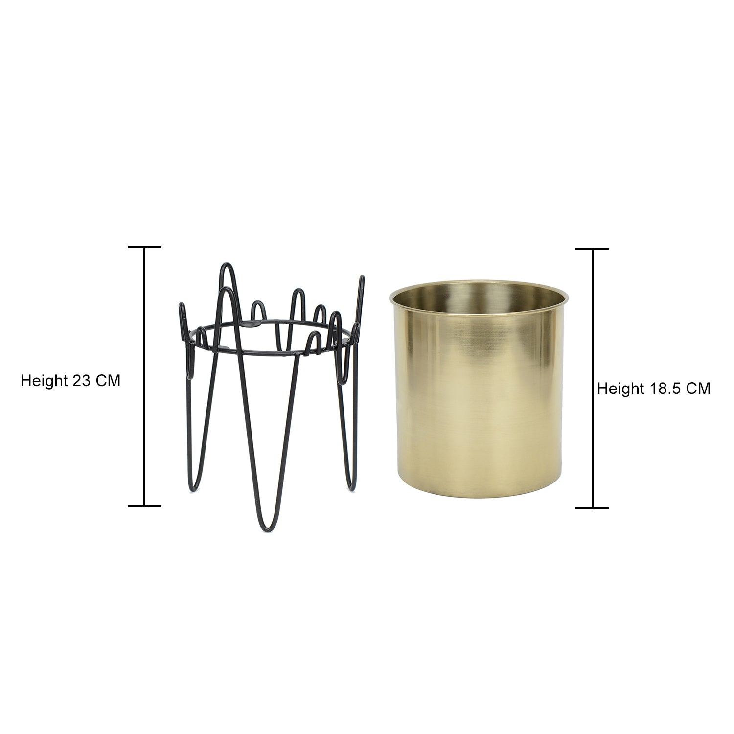 Serpentine Stainless Steel Gold Planter