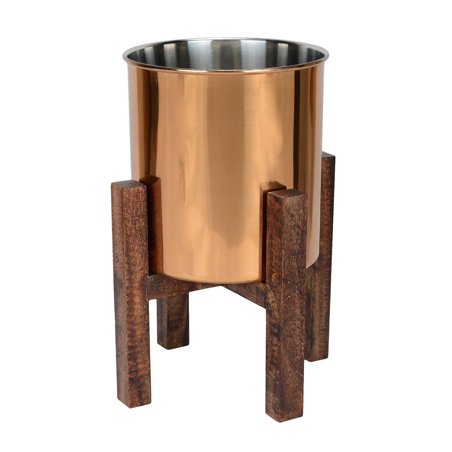 Wooden Arbor Stainless Steel Copper Planter