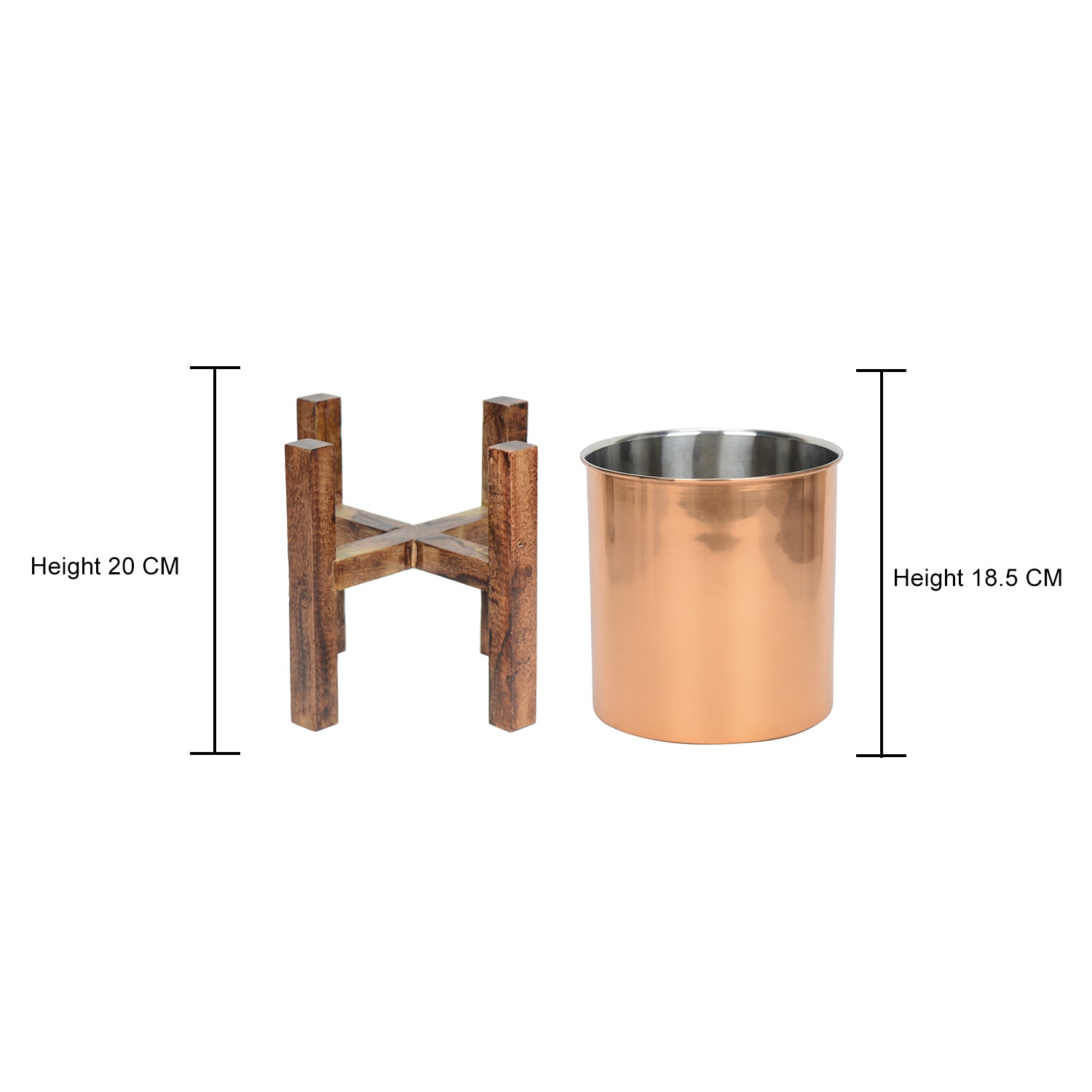 Wooden Arbor Stainless Steel Copper Planter