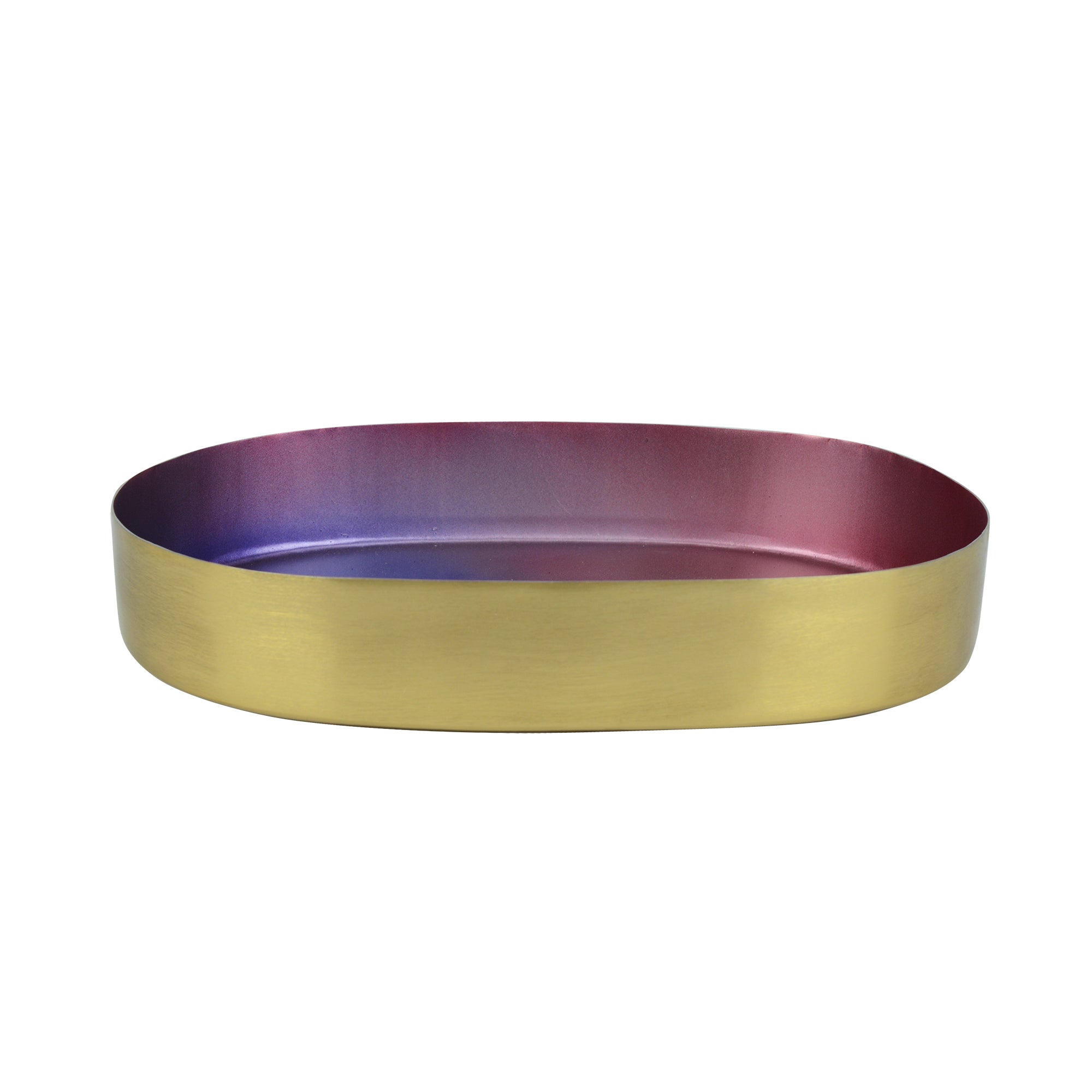 Set of 2 Round & Oval Gold Gradient Tray